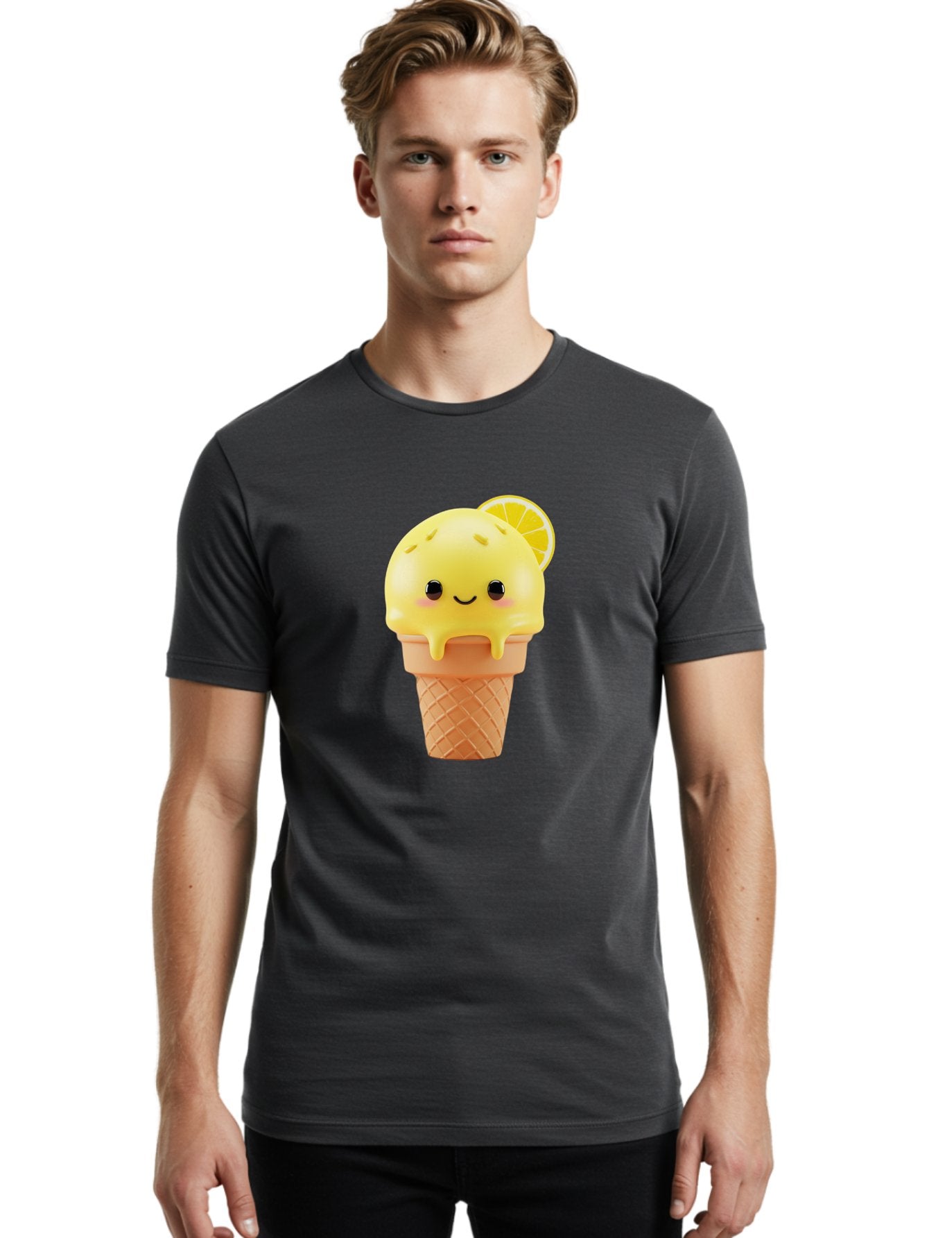 Lemon-Ice-Cream-Cone Men'S Graphic Tee, 100% Cotton, Comfortable Casual Summer Wear, Machine Washable, Vintage Camera, Old Camera, Antique Camera, Black Camera, Classic Photography, Photography Equipment, Nostalgic Device, Film Camera, Baj564 28