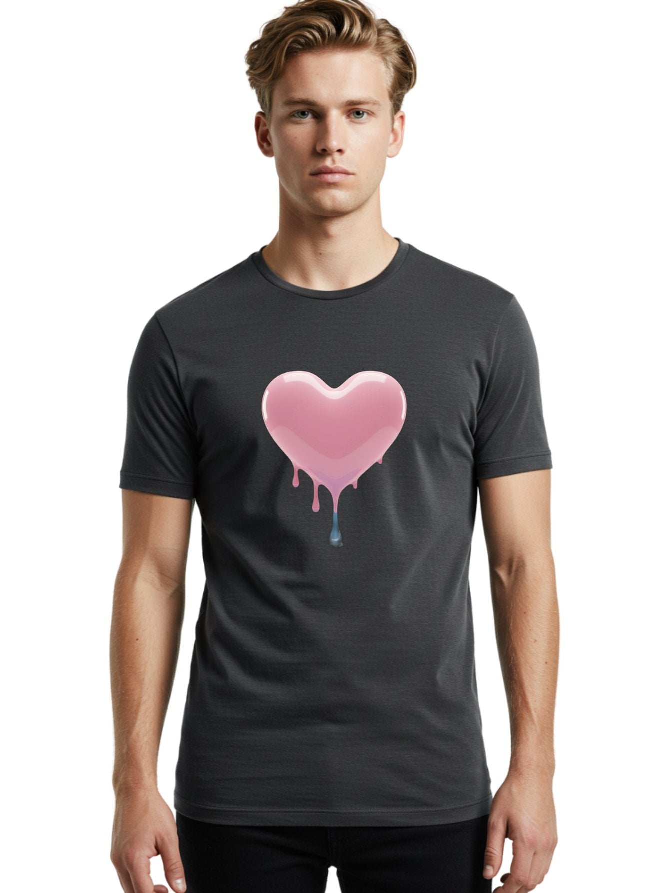 Melting-Heart-6 Men'S Graphic Tee, 100% Cotton, Comfortable Casual Summer Wear, Machine Washable, Vintage Camera, Old Camera, Antique Camera, Black Camera, Classic Photography, Photography Equipment, Nostalgic Device, Film Camera, Camera Art Baj584 24