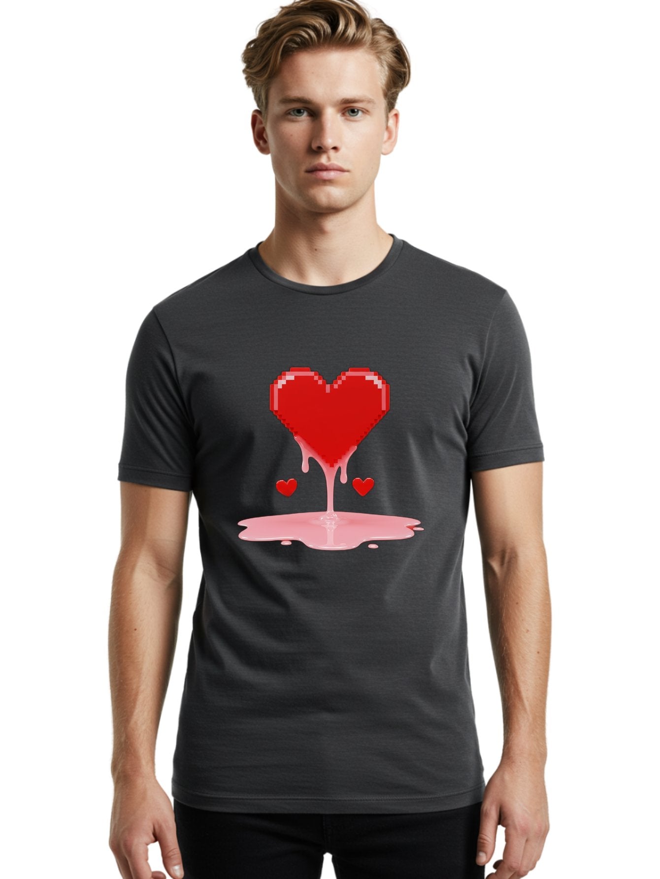 Melting-Heart-8 Men'S Graphic Tee, 100% Cotton, Comfortable Casual Summer Wear, Machine Washable, Vintage Camera, Old Camera, Antique Camera, Black Camera, Classic Photography, Photography Equipment, Nostalgic Device, Film Camera, Camera Art Baj586 27
