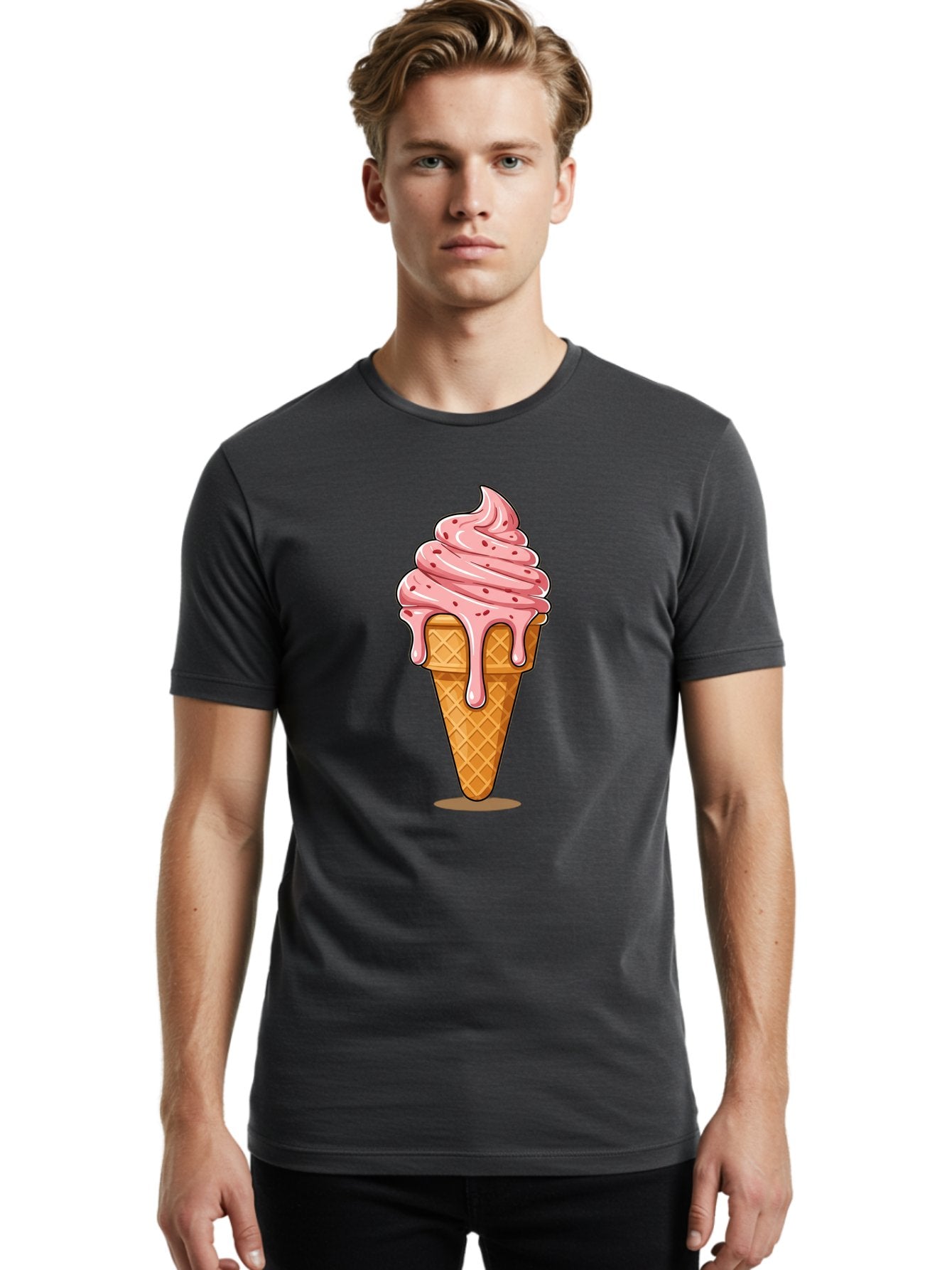 Melting-Ice-Cream Men'S Graphic Tee, 100% Cotton, Comfortable Casual Summer Wear, Machine Washable, Vintage Camera, Old Camera, Antique Camera, Black Camera, Classic Photography, Photography Equipment, Nostalgic Device, Film Camera, Camera Art Baj591 22