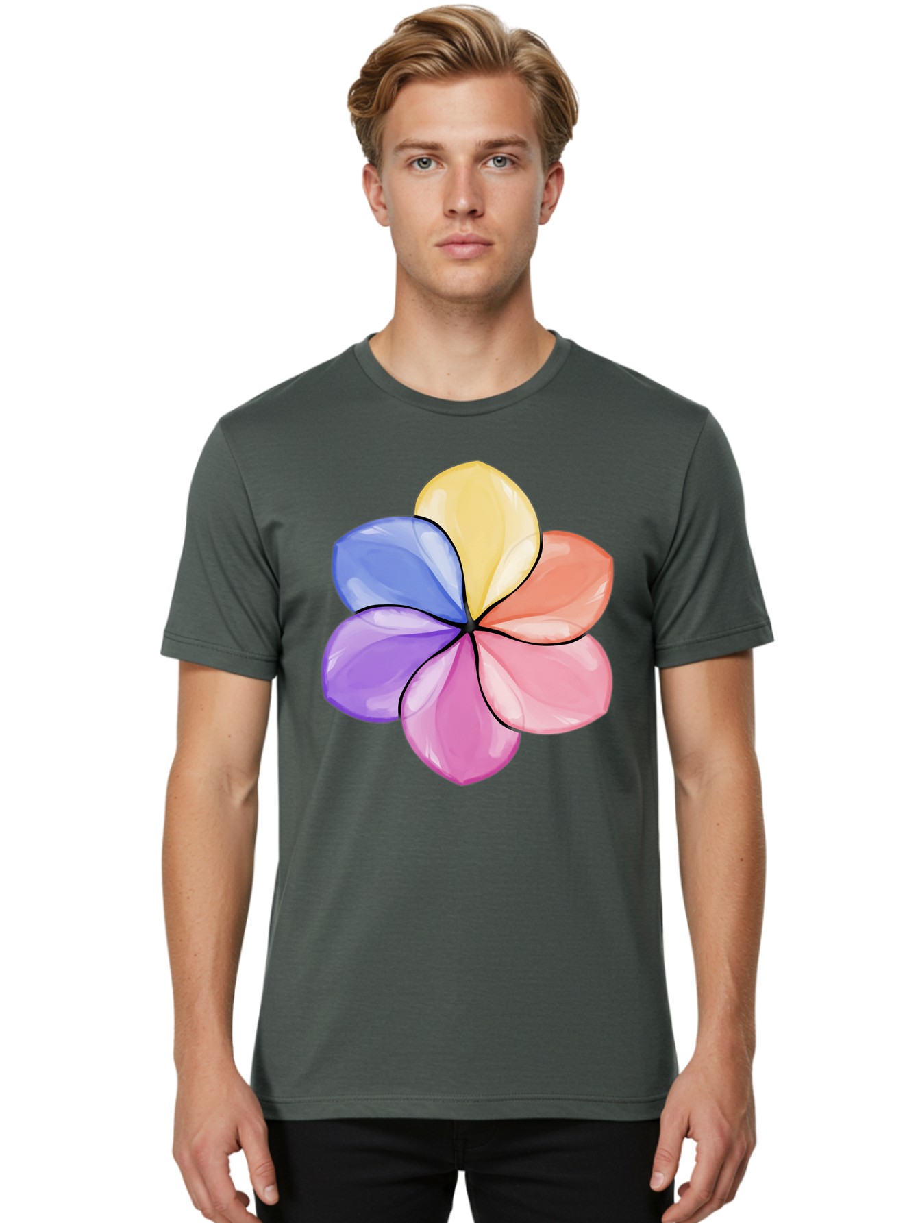 Multicolored-Flower Men'S Graphic Tee, 100% Cotton, Comfortable Casual Summer Wear, Machine Washable, Vintage Camera, Old Camera, Antique Camera, Black Camera, Classic Photography, Photography Equipment, Nostalgic Device, Film Camera, Baj595 23