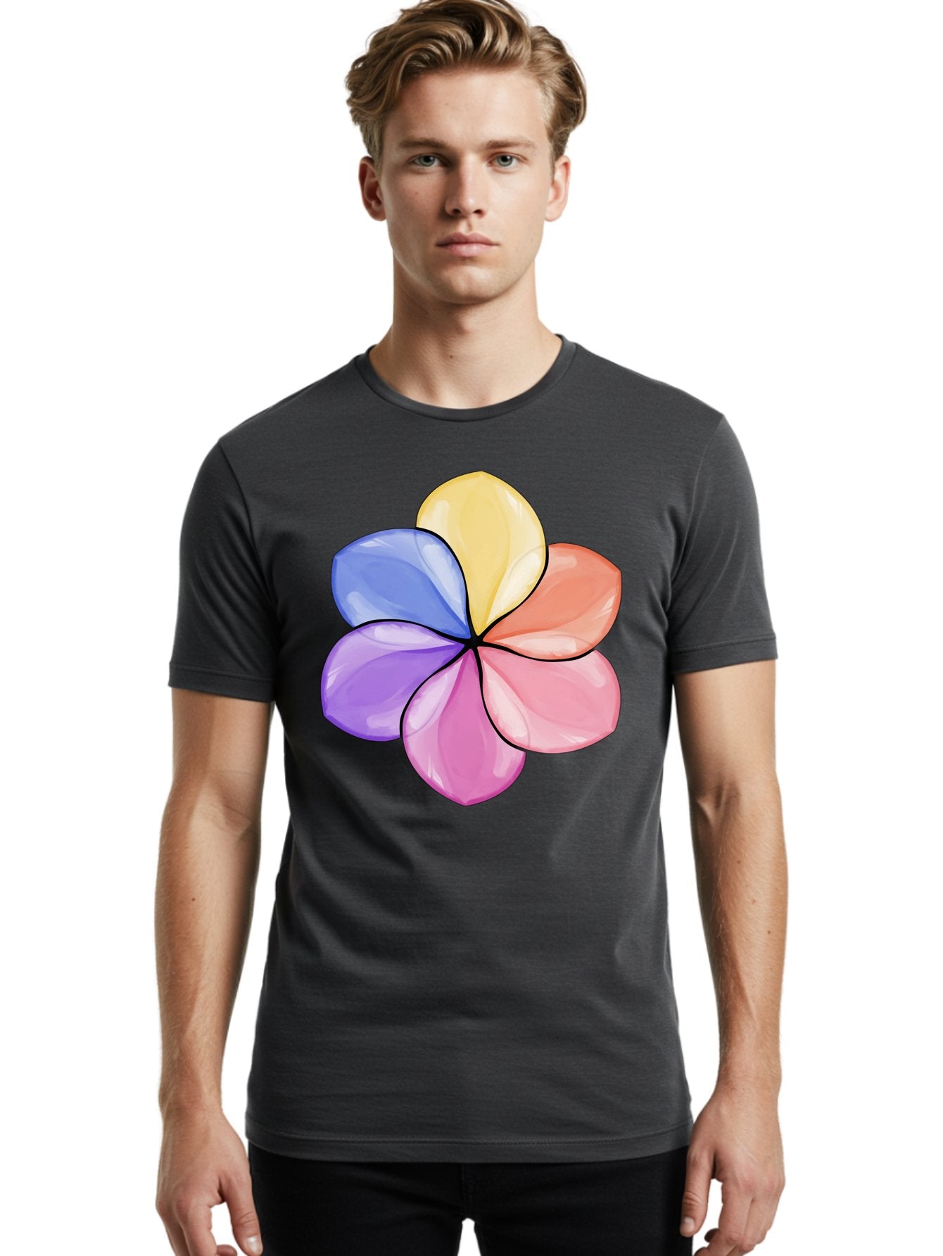Multicolored-Flower Men'S Graphic Tee, 100% Cotton, Comfortable Casual Summer Wear, Machine Washable, Vintage Camera, Old Camera, Antique Camera, Black Camera, Classic Photography, Photography Equipment, Nostalgic Device, Film Camera, Baj595 24
