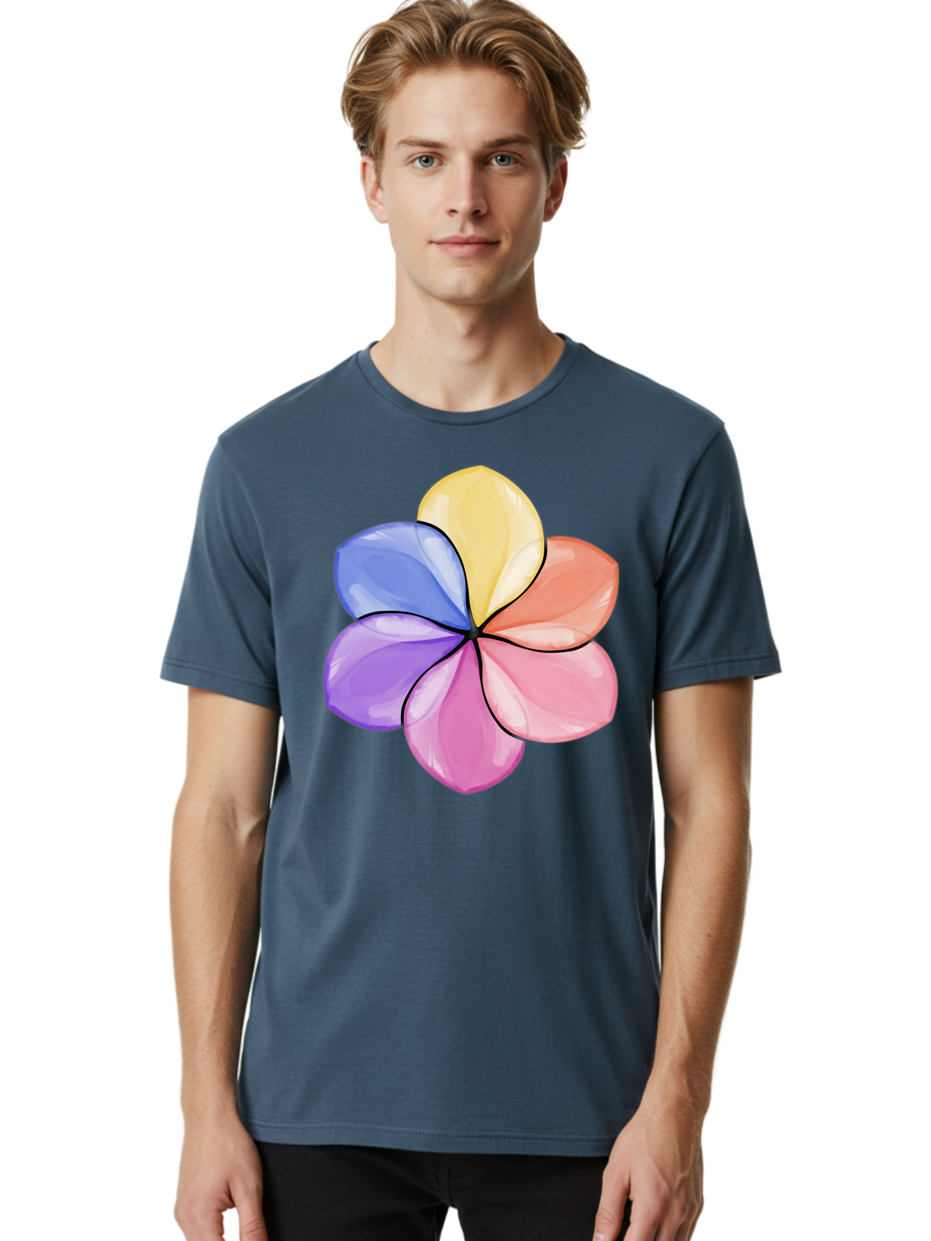 Multicolored-Flower Men'S Graphic Tee, 100% Cotton, Comfortable Casual Summer Wear, Machine Washable, Vintage Camera, Old Camera, Antique Camera, Black Camera, Classic Photography, Photography Equipment, Nostalgic Device, Film Camera, Baj595 25