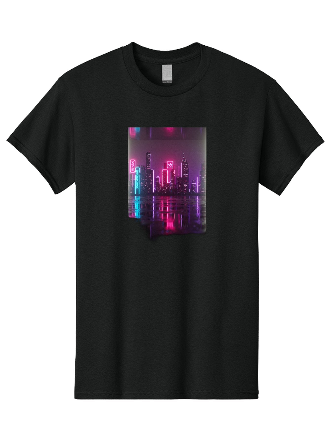 Neon-Cityscape Men'S Graphic Tee, 100% Cotton, Comfortable Casual Summer Wear, Machine Washable, Vintage Camera, Old Camera, Antique Camera, Black Camera, Classic Photography, Photography Equipment, Nostalgic Device, Film Camera, Camera Art Baj596