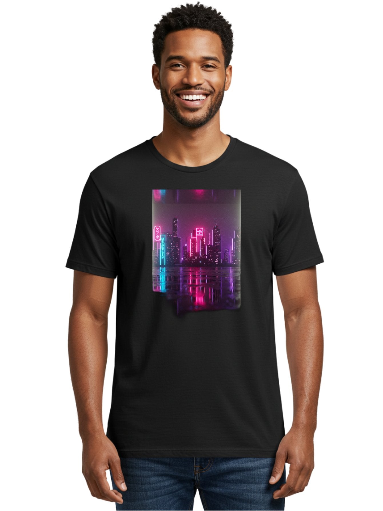 Neon-Cityscape Men'S Graphic Tee, 100% Cotton, Comfortable Casual Summer Wear, Machine Washable, Vintage Camera, Old Camera, Antique Camera, Black Camera, Classic Photography, Photography Equipment, Nostalgic Device, Film Camera, Camera Art Baj596 21