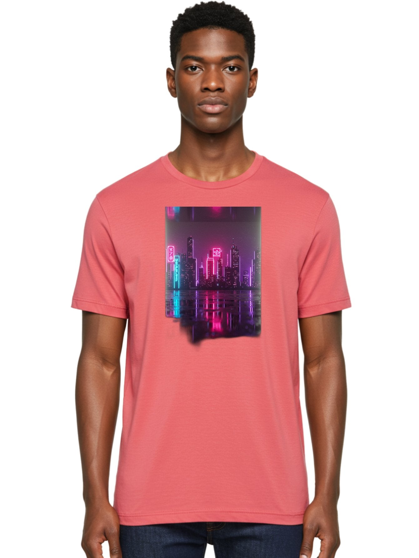 Neon-Cityscape Men'S Graphic Tee, 100% Cotton, Comfortable Casual Summer Wear, Machine Washable, Vintage Camera, Old Camera, Antique Camera, Black Camera, Classic Photography, Photography Equipment, Nostalgic Device, Film Camera, Camera Art Baj596 23