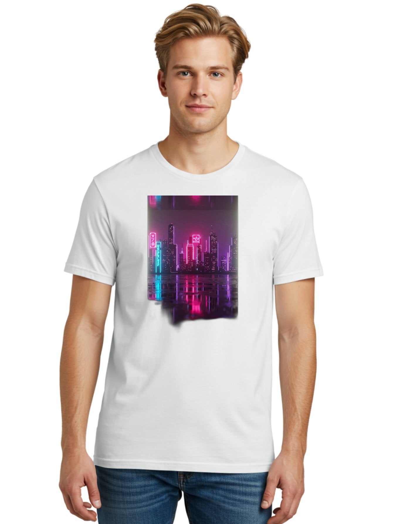 Neon-Cityscape Men'S Graphic Tee, 100% Cotton, Comfortable Casual Summer Wear, Machine Washable, Vintage Camera, Old Camera, Antique Camera, Black Camera, Classic Photography, Photography Equipment, Nostalgic Device, Film Camera, Camera Art Baj596 29