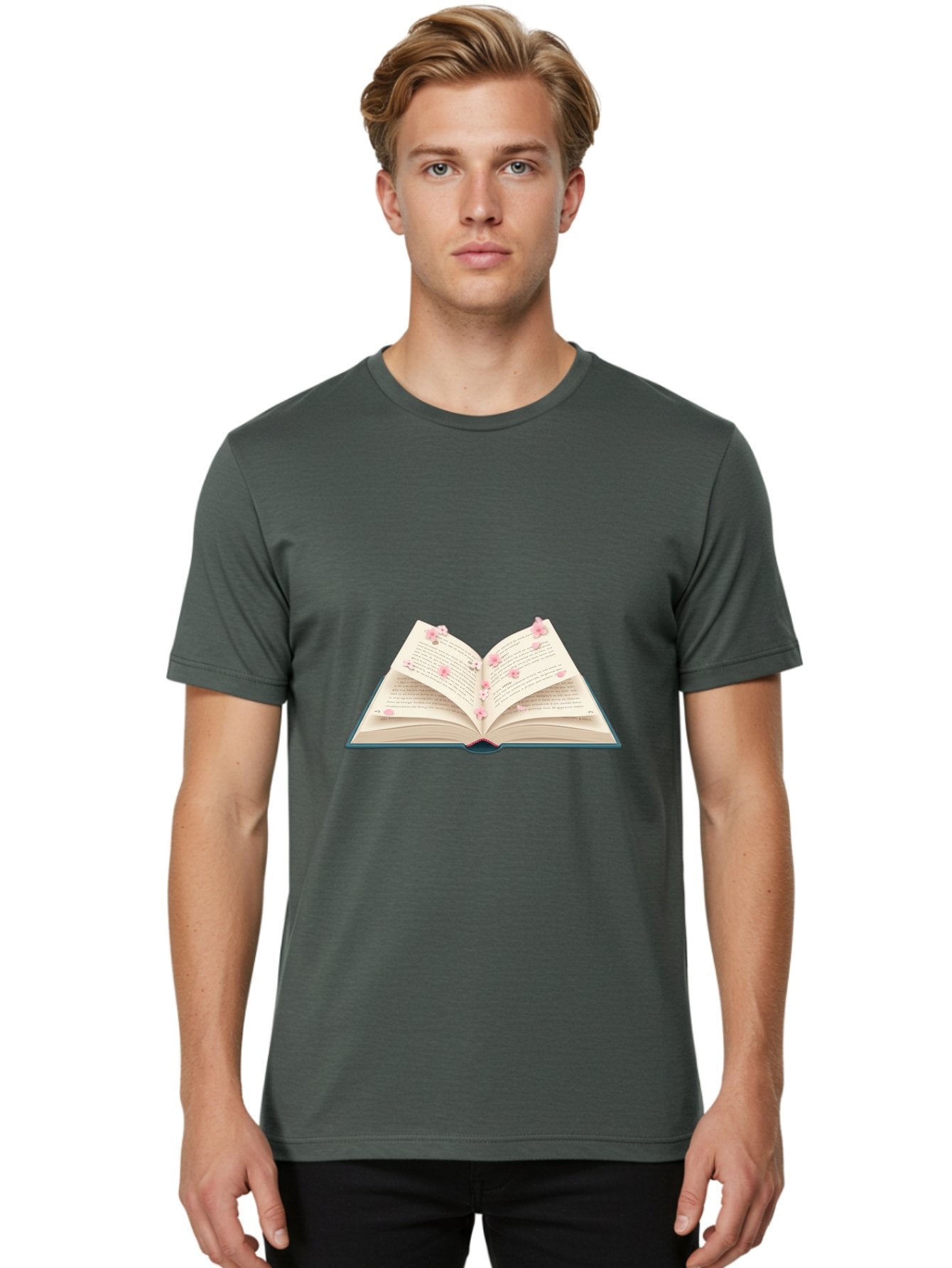 Open-Book-With-Cherry-Blossoms Men'S Graphic Tee, 100% Cotton, Comfortable Casual Summer Wear, Machine Washable, Vintage Camera, Old Camera, Antique Camera, Black Camera, Classic Photography, Photography Equipment, Nostalgic Device, Baj599 17