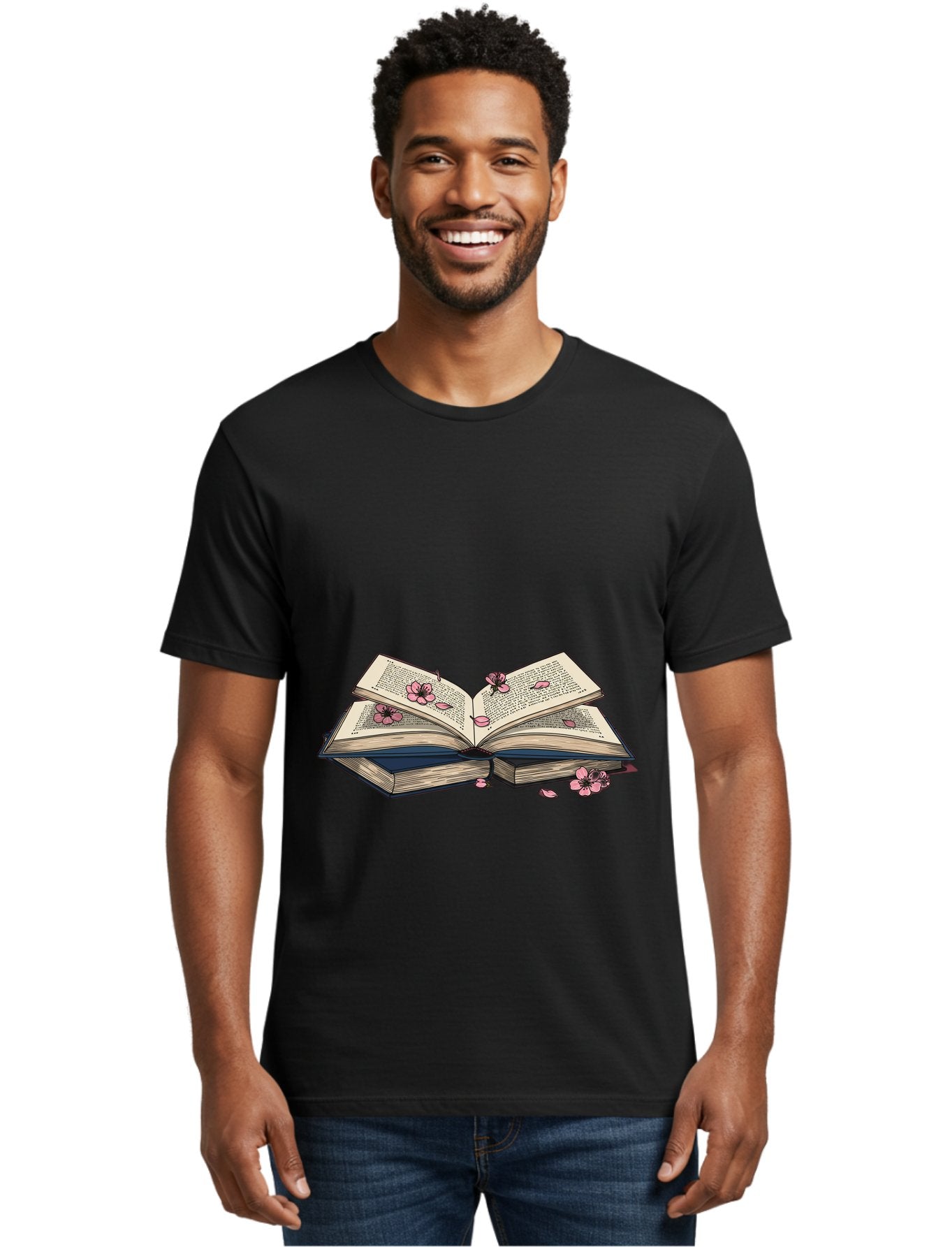 Open-Book-With-Flowers Men'S Graphic Tee, 100% Cotton, Comfortable Casual Summer Wear, Machine Washable, Vintage Camera, Old Camera, Antique Camera, Black Camera, Classic Photography, Photography Equipment, Nostalgic Device, Film Camera, Baj600 30