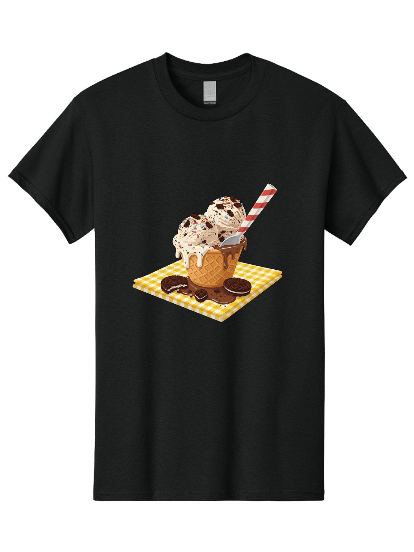 Oreo-Ice-Cream Men'S Graphic Tee, 100% Cotton, Comfortable Casual Summer Wear, Machine Washable, Vintage Camera, Old Camera, Antique Camera, Black Camera, Classic Photography, Photography Equipment, Nostalgic Device, Film Camera, Camera Art Baj605 14