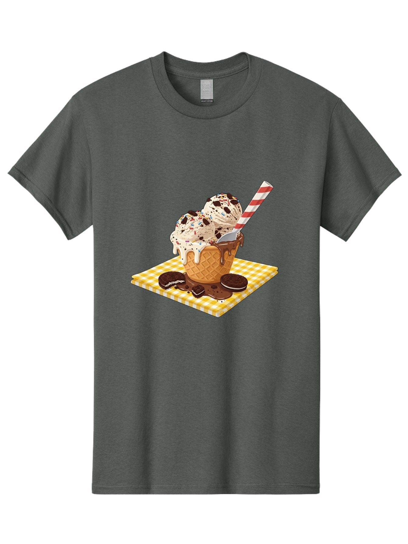 Oreo-Ice-Cream Men'S Graphic Tee, 100% Cotton, Comfortable Casual Summer Wear, Machine Washable, Vintage Camera, Old Camera, Antique Camera, Black Camera, Classic Photography, Photography Equipment, Nostalgic Device, Film Camera, Camera Art Baj605 4