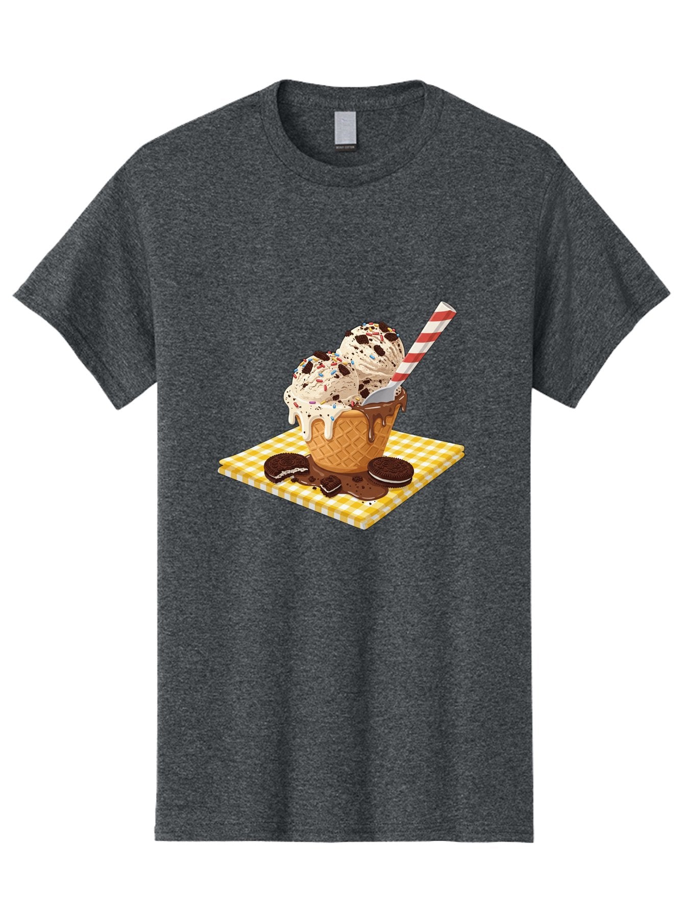 Oreo-Ice-Cream Men'S Graphic Tee, 100% Cotton, Comfortable Casual Summer Wear, Machine Washable, Vintage Camera, Old Camera, Antique Camera, Black Camera, Classic Photography, Photography Equipment, Nostalgic Device, Film Camera, Camera Art Baj605 7