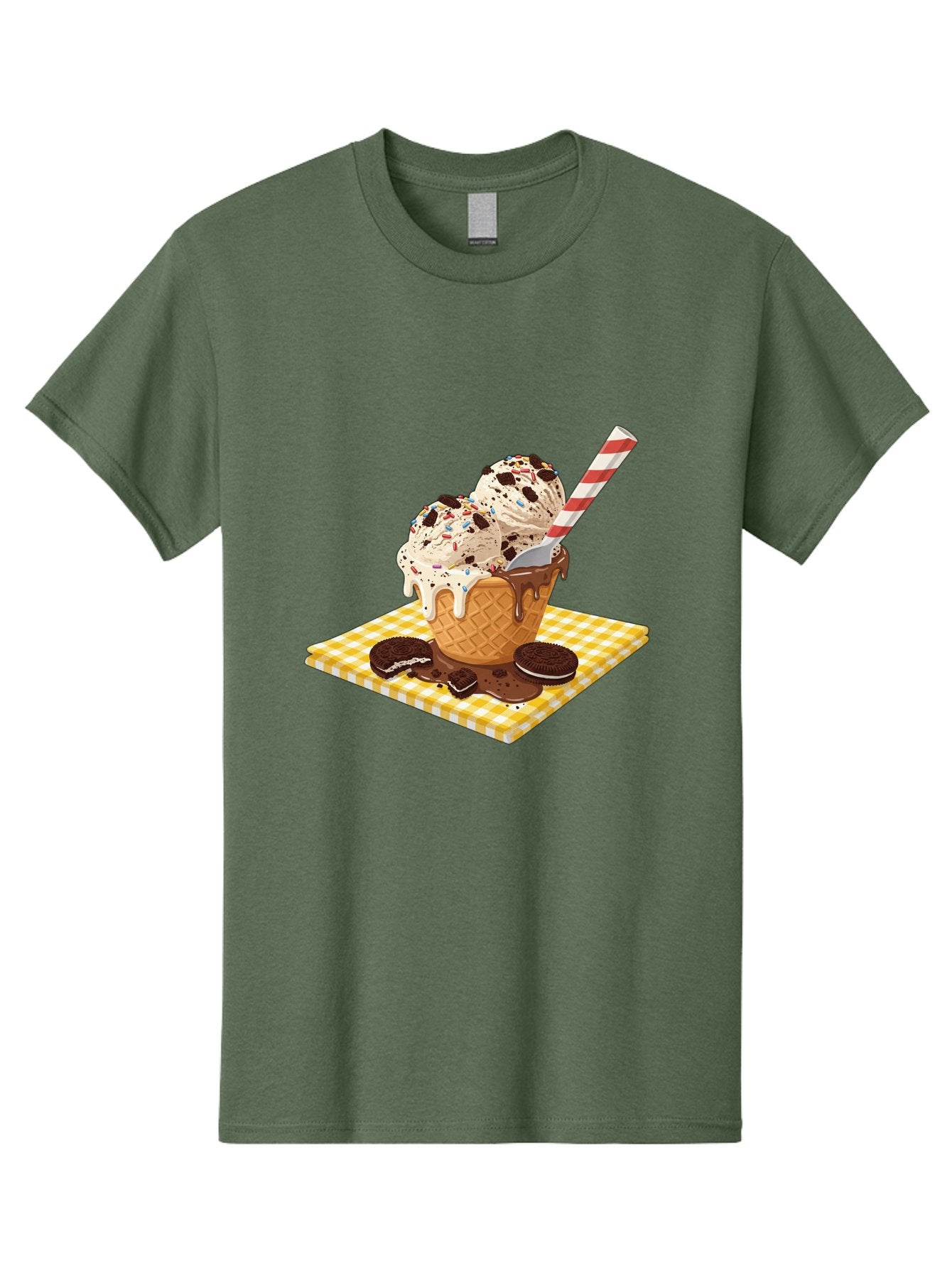 Oreo-Ice-Cream Men'S Graphic Tee, 100% Cotton, Comfortable Casual Summer Wear, Machine Washable, Vintage Camera, Old Camera, Antique Camera, Black Camera, Classic Photography, Photography Equipment, Nostalgic Device, Film Camera, Camera Art Baj605