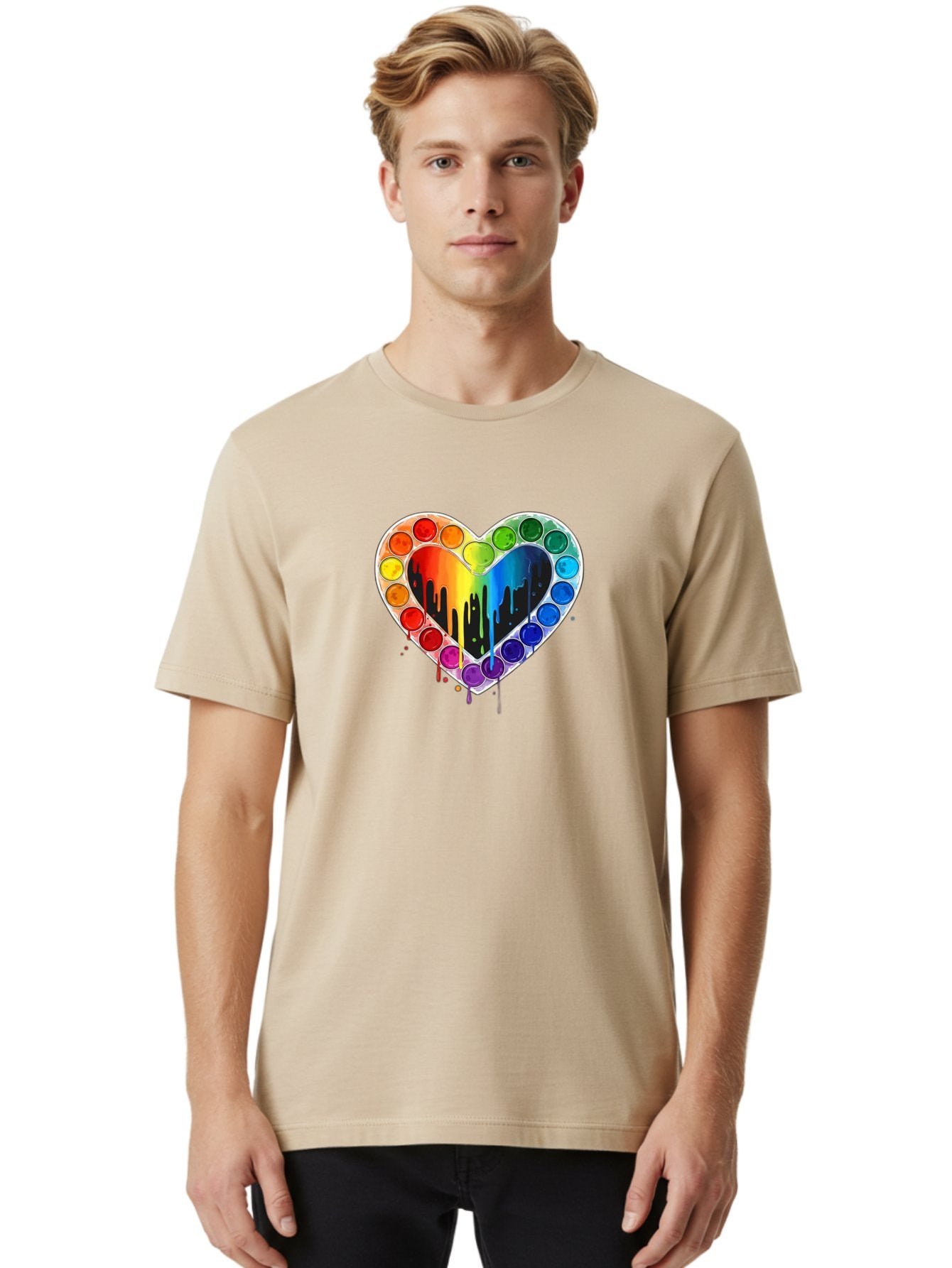 Paint-Palette-Heart Men'S Graphic Tee, 100% Cotton, Comfortable Casual Summer Wear, Machine Washable, Vintage Camera, Old Camera, Antique Camera, Black Camera, Classic Photography, Photography Equipment, Nostalgic Device, Film Camera, Baj607 23