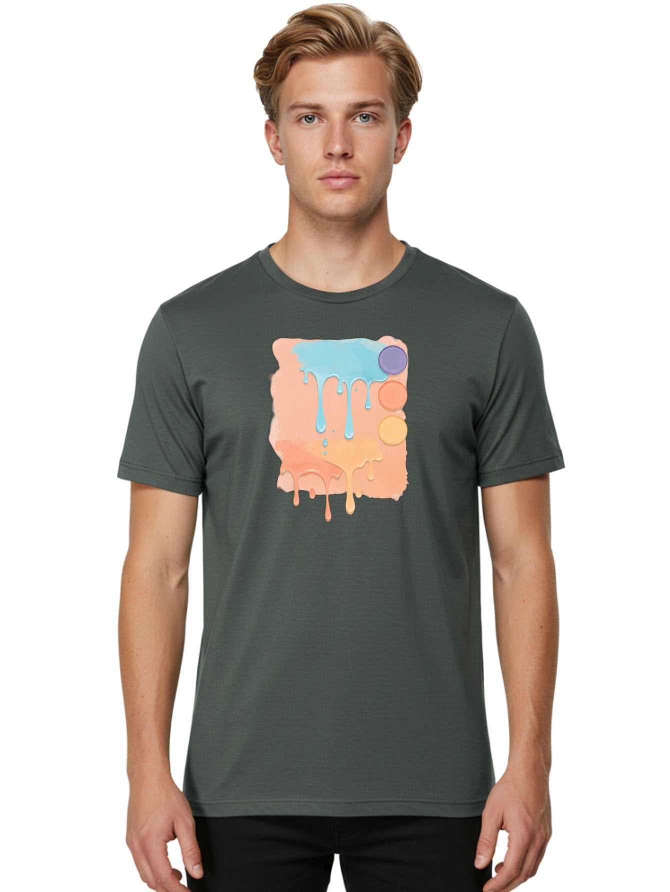 Pastel-Paint-Splash Men'S Graphic Tee, 100% Cotton, Comfortable Casual Summer Wear, Machine Washable, Vintage Camera, Old Camera, Antique Camera, Black Camera, Classic Photography, Photography Equipment, Nostalgic Device, Film Camera, Baj619 25