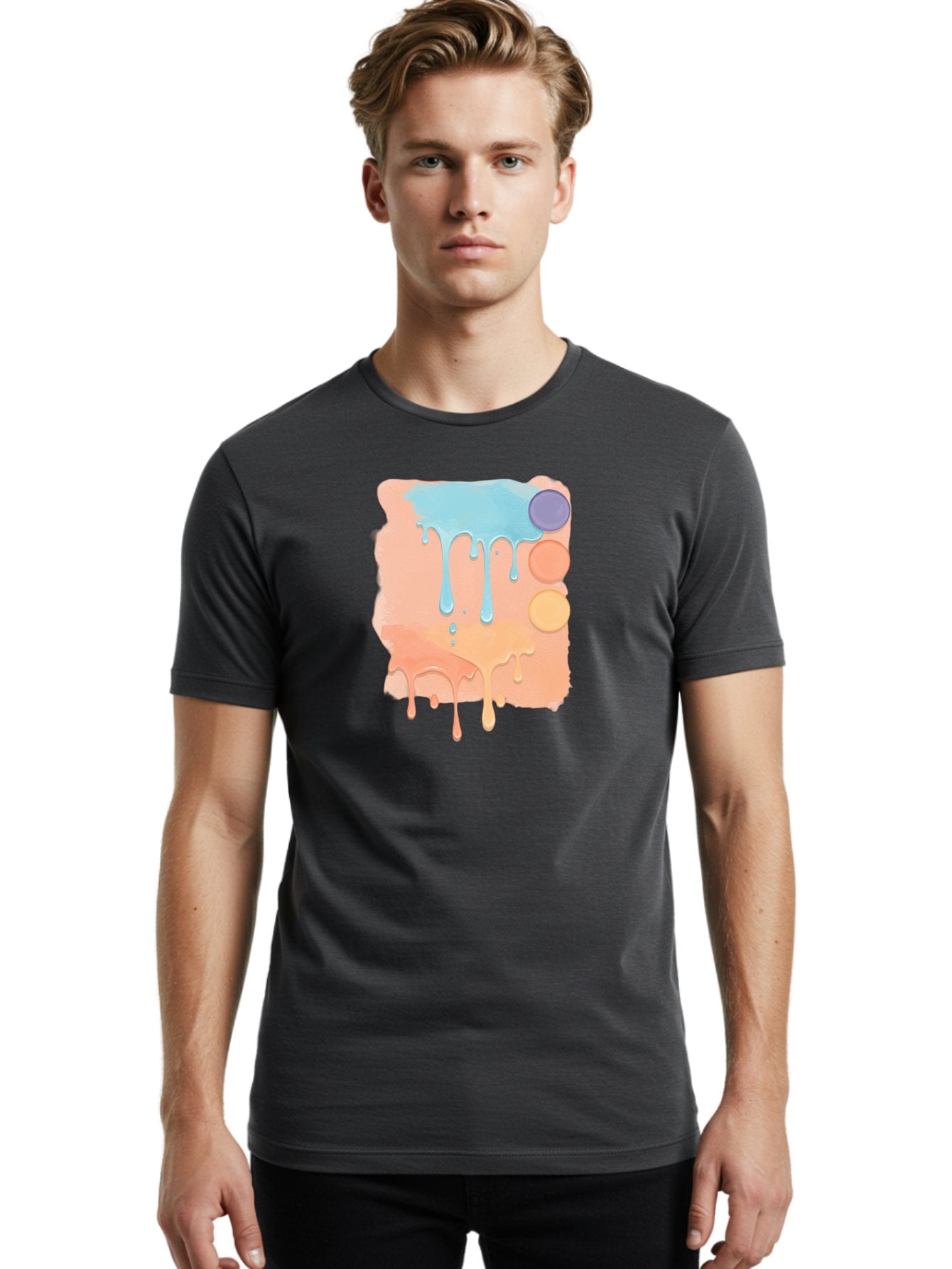 Pastel-Paint-Splash Men'S Graphic Tee, 100% Cotton, Comfortable Casual Summer Wear, Machine Washable, Vintage Camera, Old Camera, Antique Camera, Black Camera, Classic Photography, Photography Equipment, Nostalgic Device, Film Camera, Baj619 18