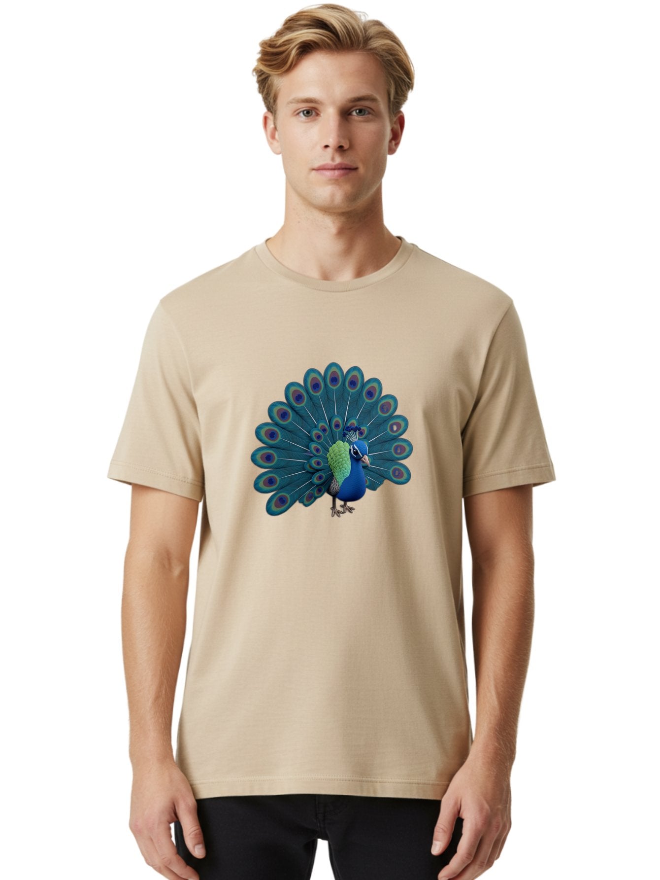 Peacock-2 Men'S Graphic Tee, 100% Cotton, Comfortable Casual Summer Wear, Machine Washable, Vintage Camera, Old Camera, Antique Camera, Black Camera, Classic Photography, Photography Equipment, Nostalgic Device, Film Camera, Camera Art Baj621 25