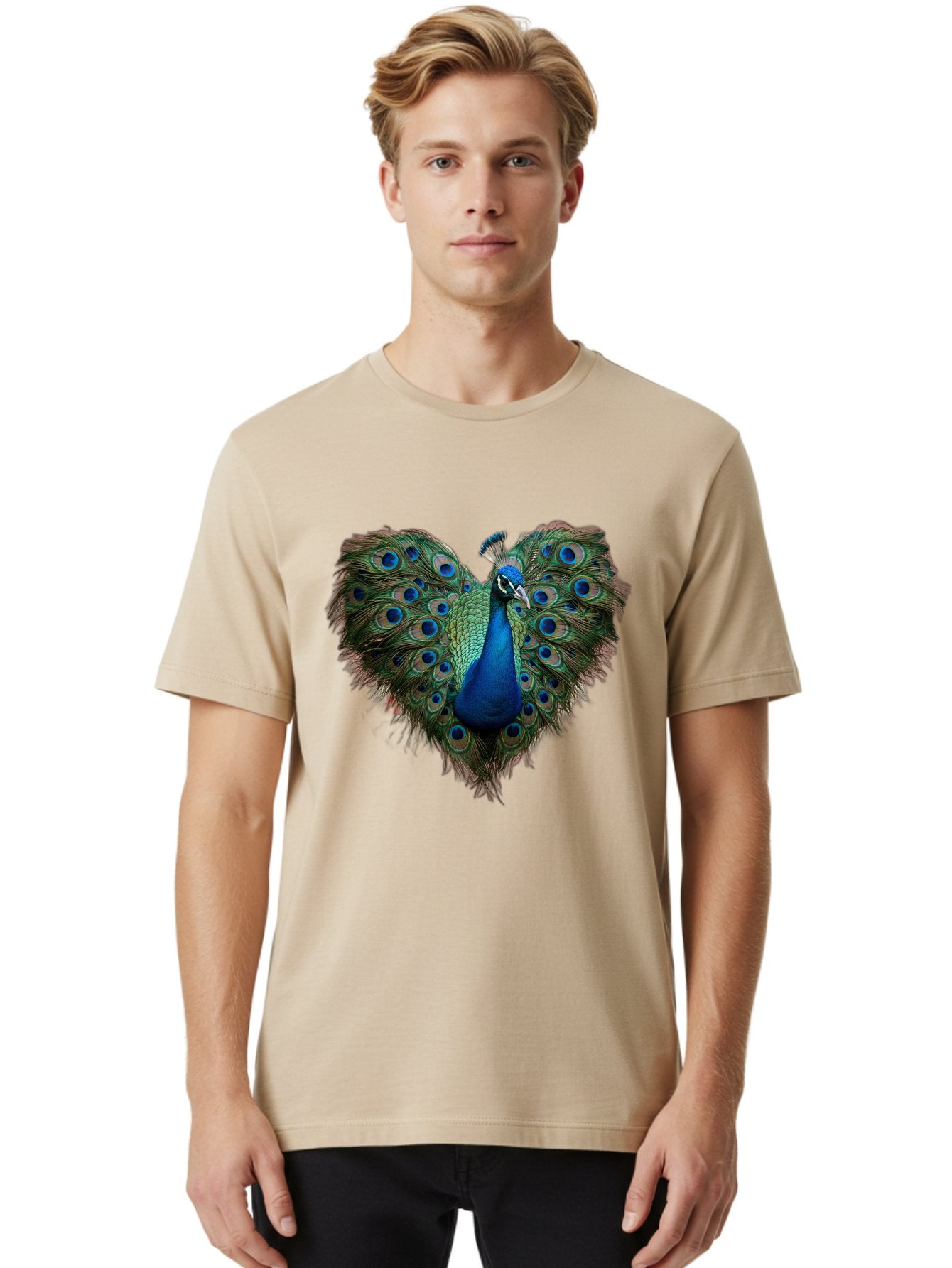 Peacock-Heart Men'S Graphic Tee, 100% Cotton, Comfortable Casual Summer Wear, Machine Washable, Vintage Camera, Old Camera, Antique Camera, Black Camera, Classic Photography, Photography Equipment, Nostalgic Device, Film Camera, Camera Art Baj633 23