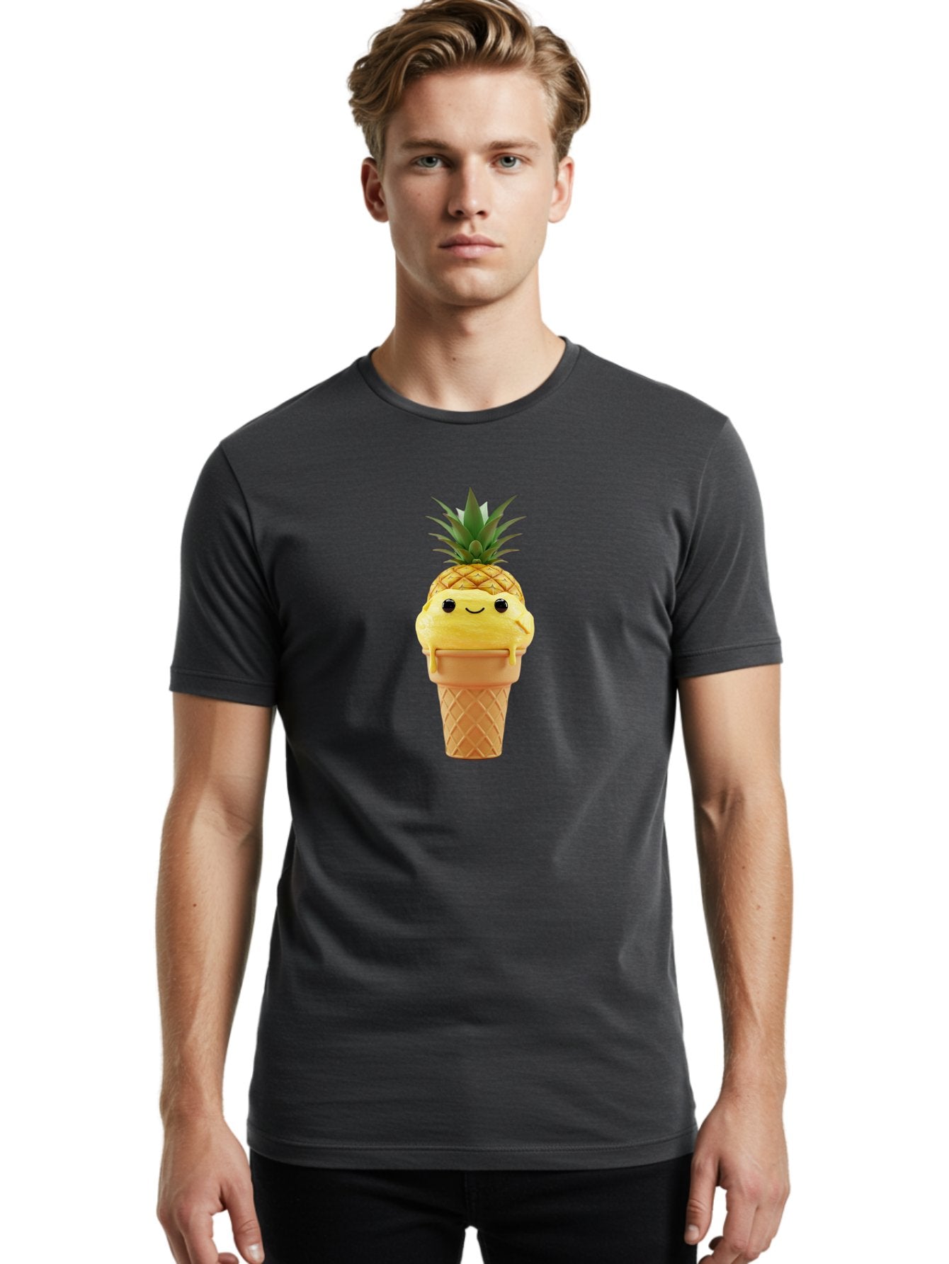 Pineapple-Ice-Cream Men'S Graphic Tee, 100% Cotton, Comfortable Casual Summer Wear, Machine Washable, Vintage Camera, Old Camera, Antique Camera, Black Camera, Classic Photography, Photography Equipment, Nostalgic Device, Film Camera, Baj655 18