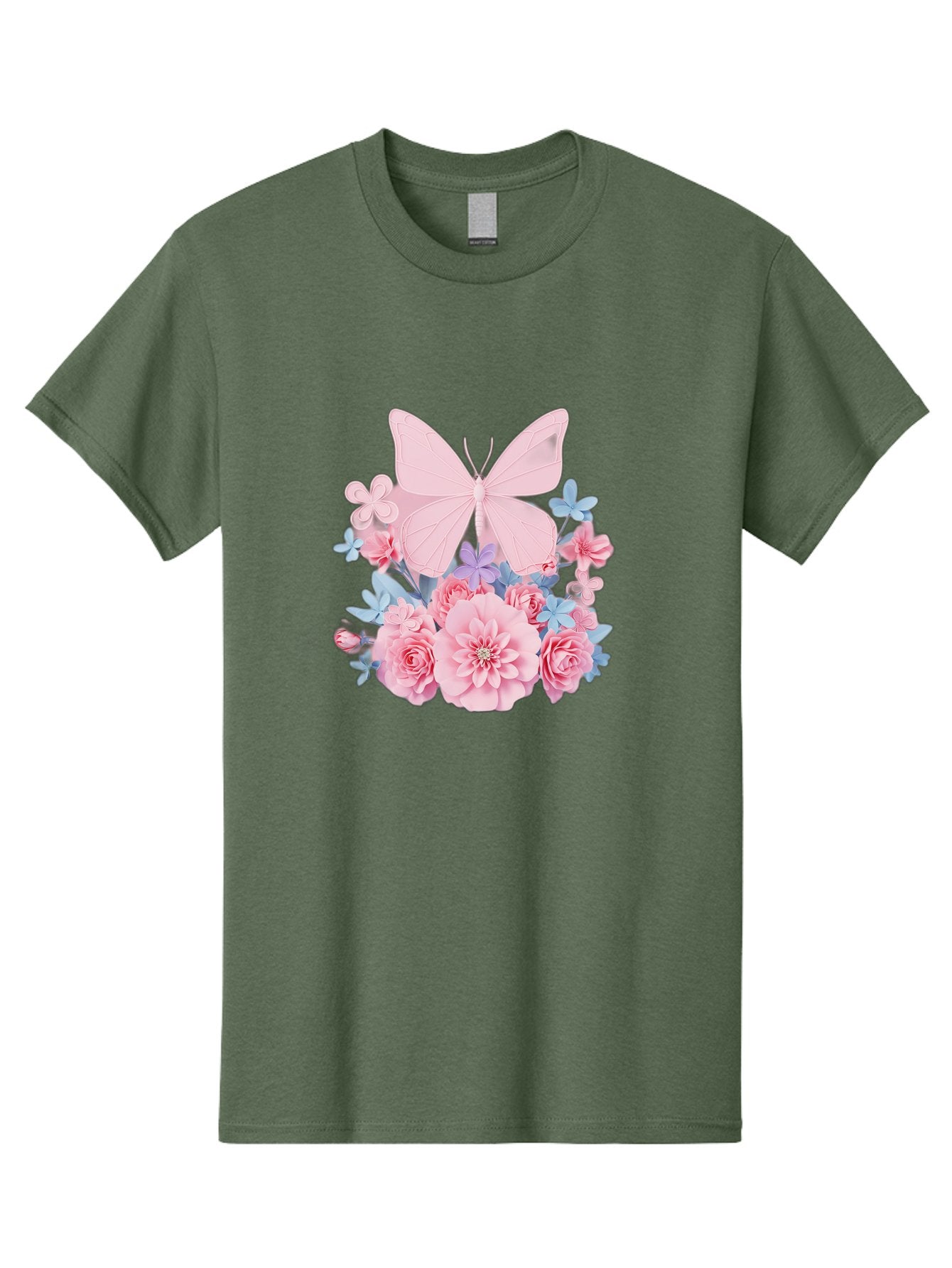 Pink-Butterfly-And-Flowers Men'S Graphic Tee, 100% Cotton, Comfortable Casual Summer Wear, Machine Washable, Vintage Camera, Old Camera, Antique Camera, Black Camera, Classic Photography, Photography Equipment, Nostalgic Device, Film Camera, Baj659
