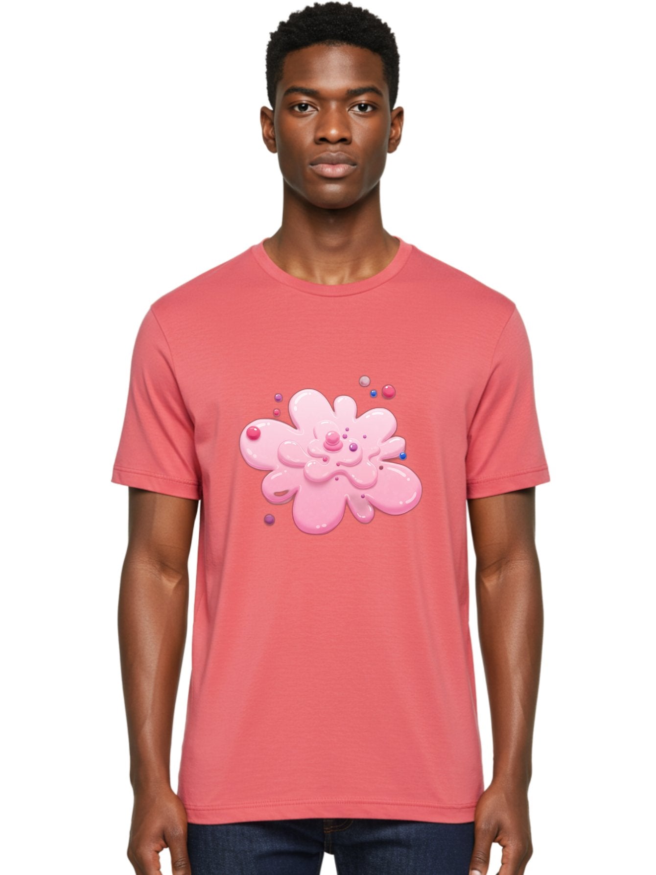 Pink-Droplet-Flower Men'S Graphic Tee, 100% Cotton, Comfortable Casual Summer Wear, Machine Washable, Vintage Camera, Old Camera, Antique Camera, Black Camera, Classic Photography, Photography Equipment, Nostalgic Device, Film Camera, Baj668 27