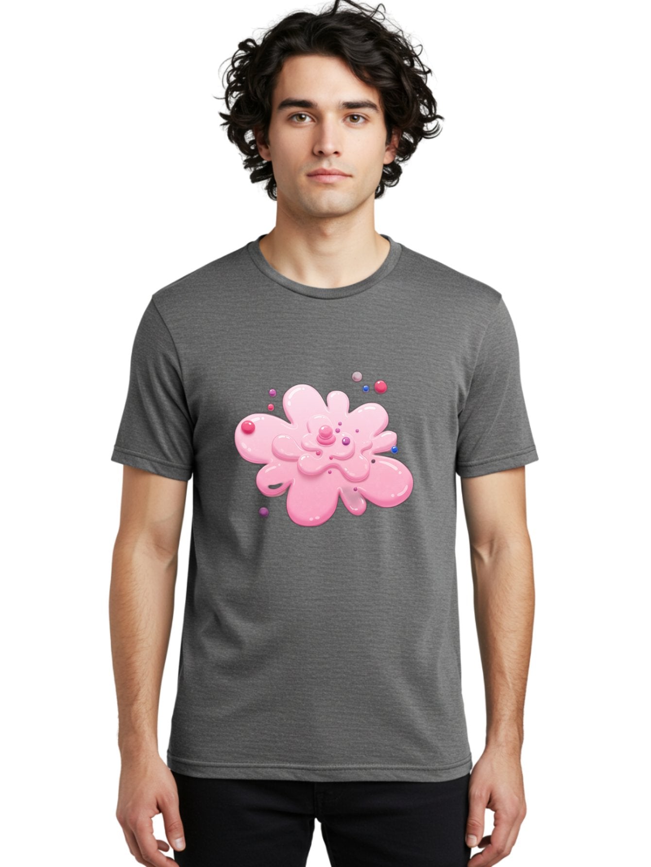 Pink-Droplet-Flower Men'S Graphic Tee, 100% Cotton, Comfortable Casual Summer Wear, Machine Washable, Vintage Camera, Old Camera, Antique Camera, Black Camera, Classic Photography, Photography Equipment, Nostalgic Device, Film Camera, Baj668 20
