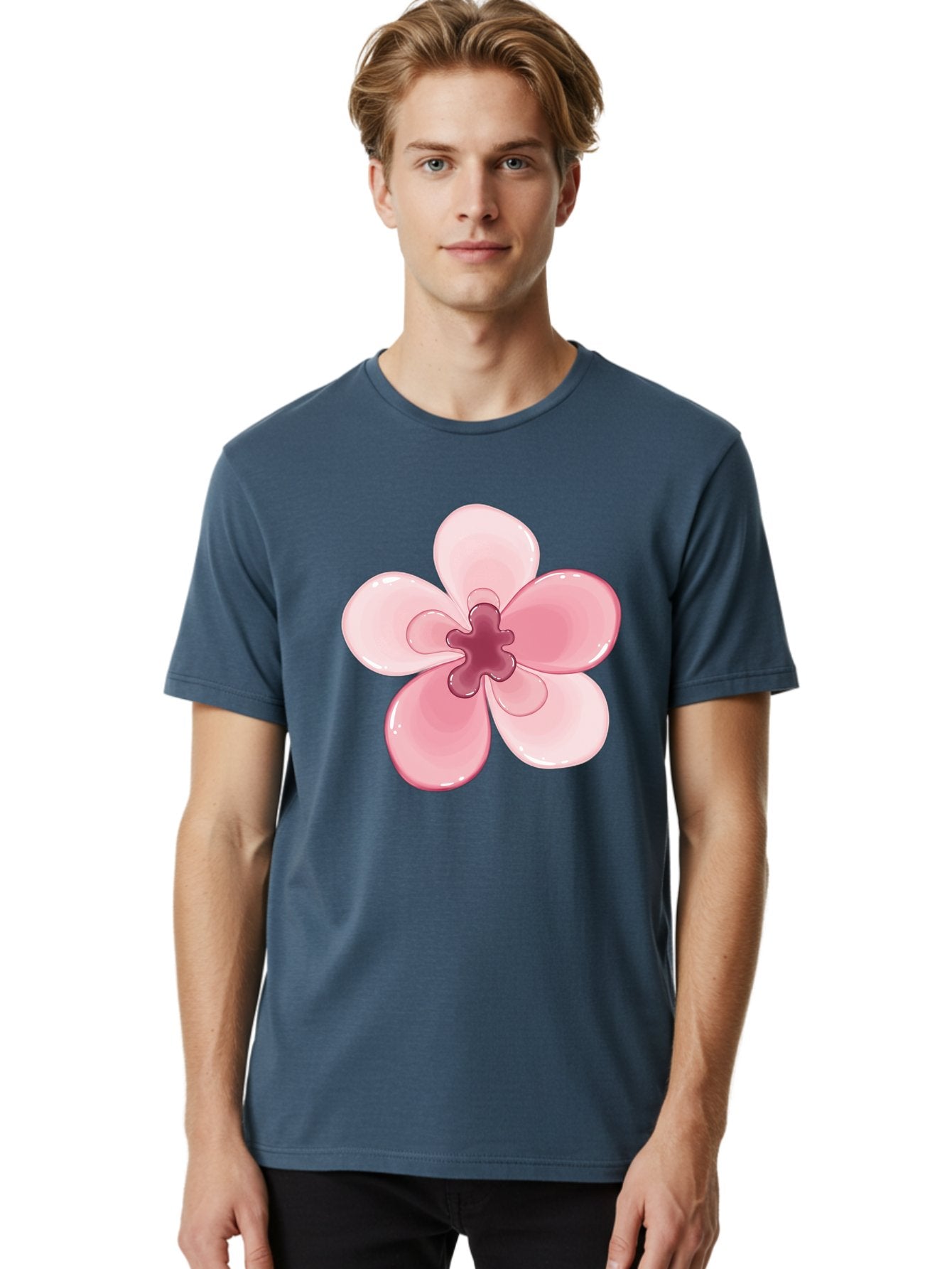 Pink-Flower-1 Men'S Graphic Tee, 100% Cotton, Comfortable Casual Summer Wear, Machine Washable, Vintage Camera, Old Camera, Antique Camera, Black Camera, Classic Photography, Photography Equipment, Nostalgic Device, Film Camera, Camera Art Baj669 21