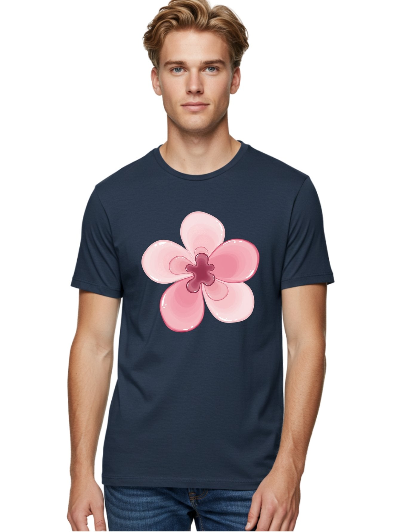 Pink-Flower-1 Men'S Graphic Tee, 100% Cotton, Comfortable Casual Summer Wear, Machine Washable, Vintage Camera, Old Camera, Antique Camera, Black Camera, Classic Photography, Photography Equipment, Nostalgic Device, Film Camera, Camera Art Baj669 19
