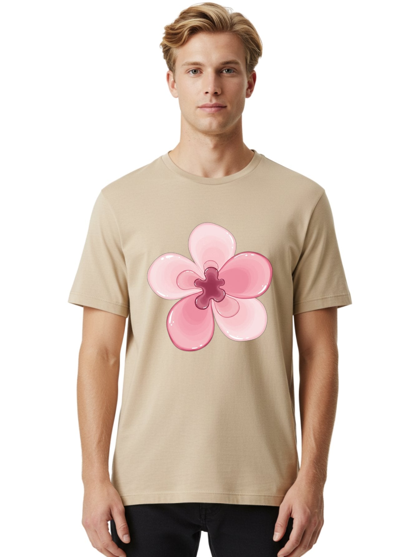 Pink-Flower-1 Men'S Graphic Tee, 100% Cotton, Comfortable Casual Summer Wear, Machine Washable, Vintage Camera, Old Camera, Antique Camera, Black Camera, Classic Photography, Photography Equipment, Nostalgic Device, Film Camera, Camera Art Baj669 28