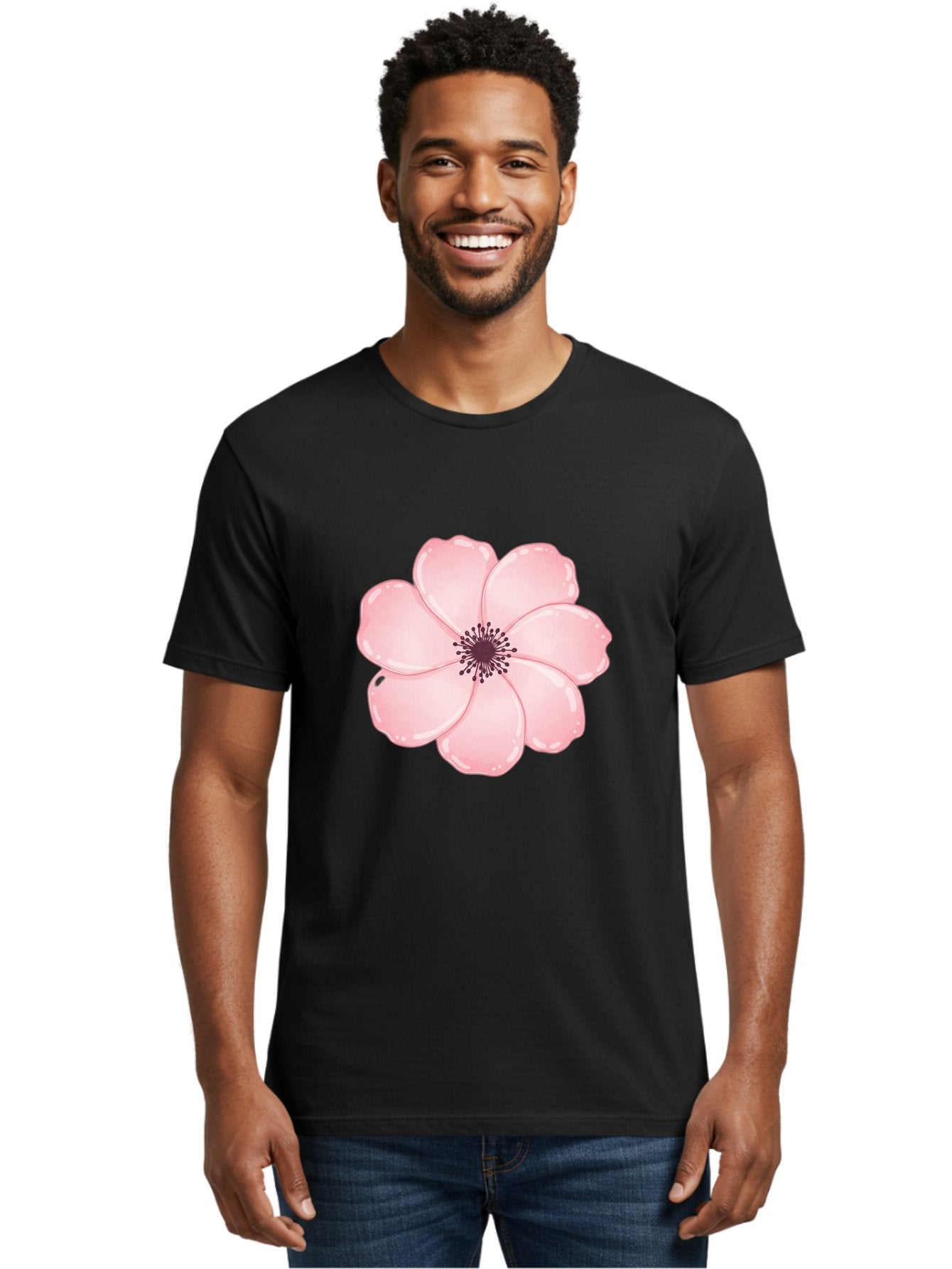 Pink-Flower Men'S Graphic Tee, 100% Cotton, Comfortable Casual Summer Wear, Machine Washable, Vintage Camera, Old Camera, Antique Camera, Black Camera, Classic Photography, Photography Equipment, Nostalgic Device, Film Camera, Camera Art Baj670 29
