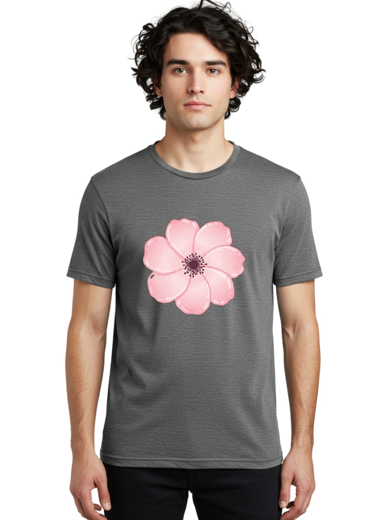 Pink-Flower Men'S Graphic Tee, 100% Cotton, Comfortable Casual Summer Wear, Machine Washable, Vintage Camera, Old Camera, Antique Camera, Black Camera, Classic Photography, Photography Equipment, Nostalgic Device, Film Camera, Camera Art Baj670 17