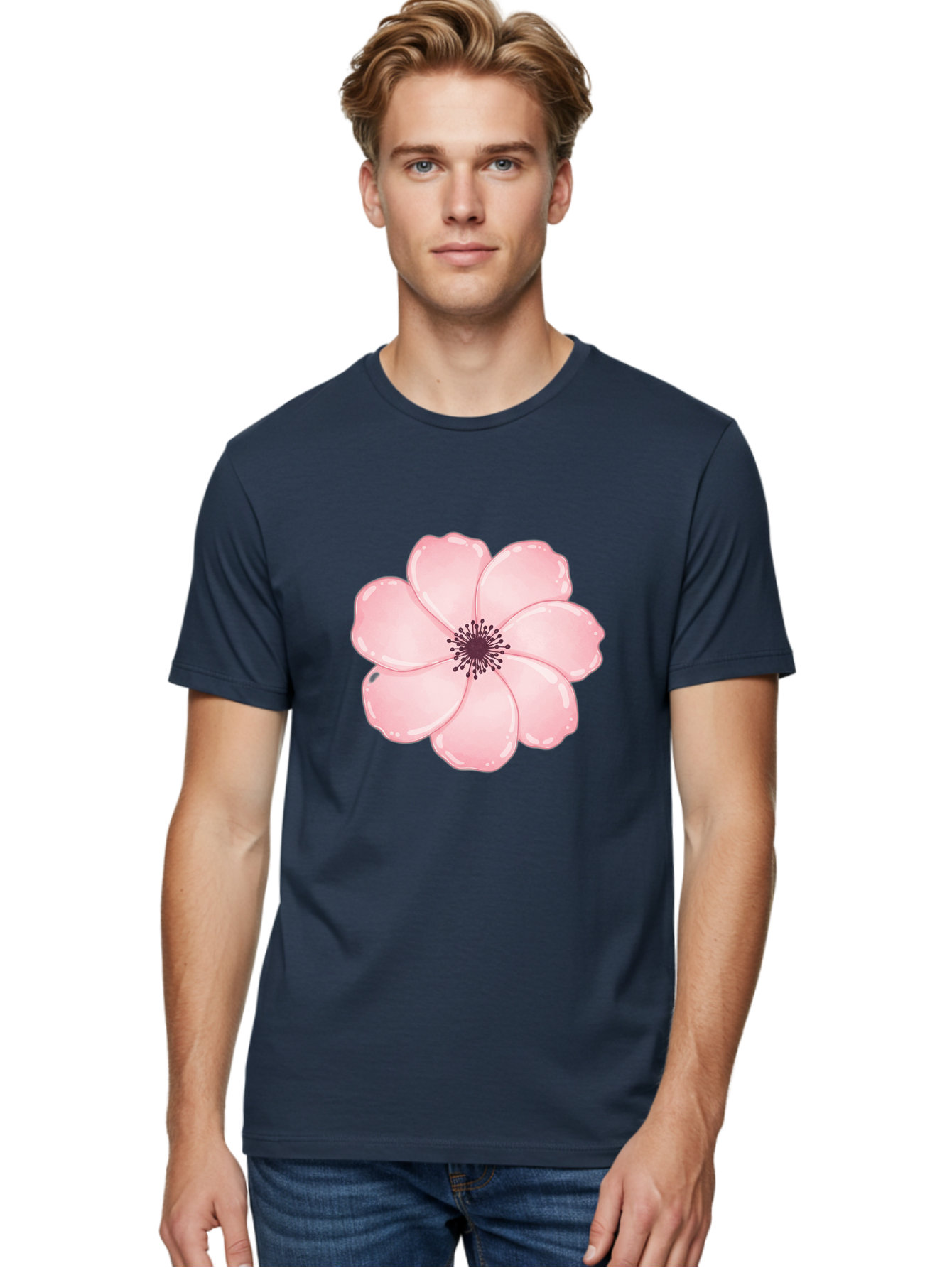 Pink-Flower Men'S Graphic Tee, 100% Cotton, Comfortable Casual Summer Wear, Machine Washable, Vintage Camera, Old Camera, Antique Camera, Black Camera, Classic Photography, Photography Equipment, Nostalgic Device, Film Camera, Camera Art Baj670 16