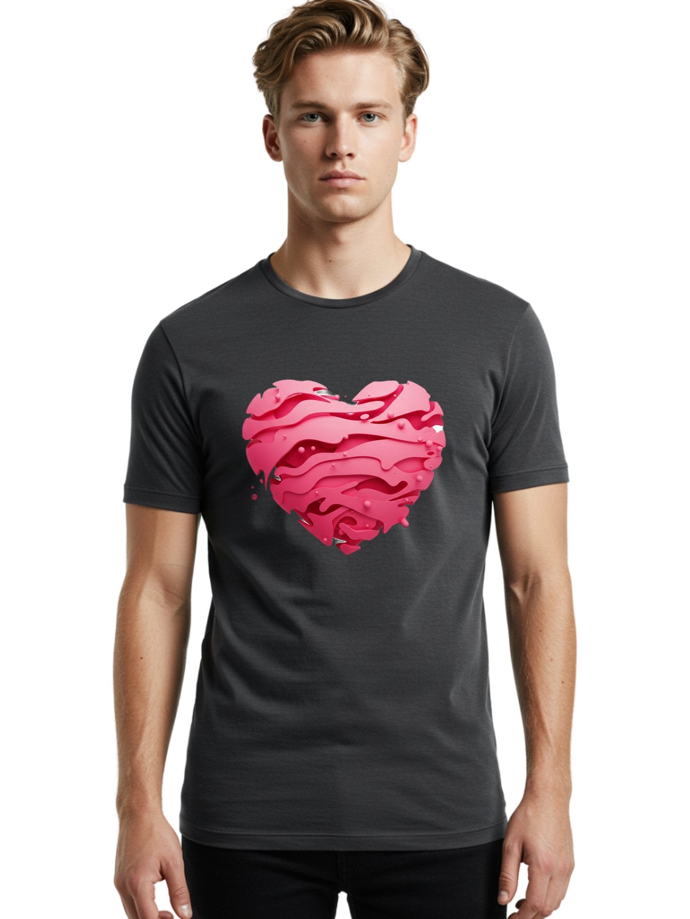 Pink-Heart-5 Men'S Graphic Tee, 100% Cotton, Comfortable Casual Summer Wear, Machine Washable, Vintage Camera, Old Camera, Antique Camera, Black Camera, Classic Photography, Photography Equipment, Nostalgic Device, Film Camera, Camera Art Baj676 19