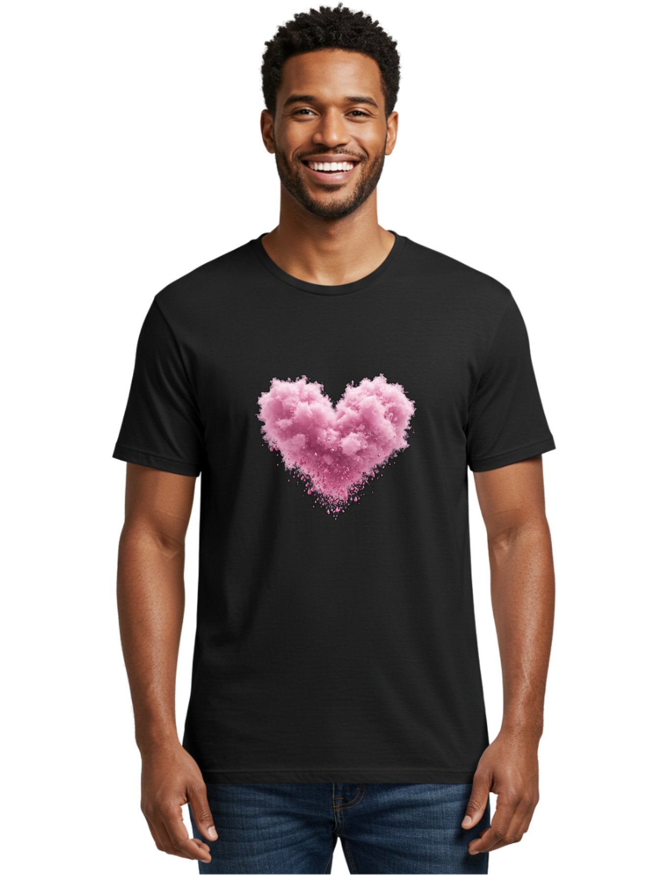 Pink-Heart-Cloud Men'S Graphic Tee, 100% Cotton, Comfortable Casual Summer Wear, Machine Washable, Vintage Camera, Old Camera, Antique Camera, Black Camera, Classic Photography, Photography Equipment, Nostalgic Device, Film Camera, Camera Art Baj680 25