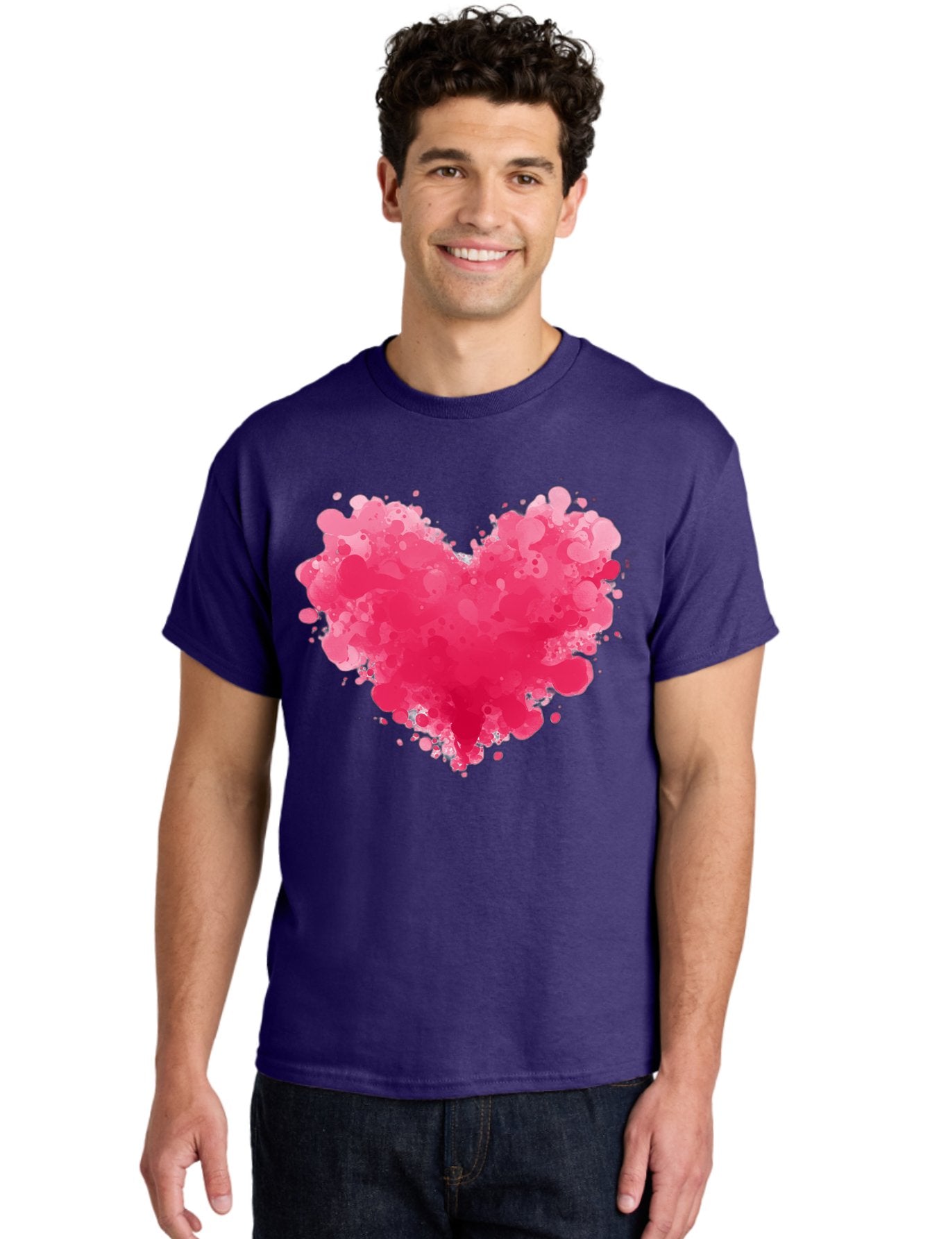 Pink-Heart-Splatter Men'S Graphic Tee, 100% Cotton, Comfortable Casual Summer Wear, Machine Washable, Vintage Camera, Old Camera, Antique Camera, Black Camera, Classic Photography, Photography Equipment, Nostalgic Device, Film Camera, Baj683 29