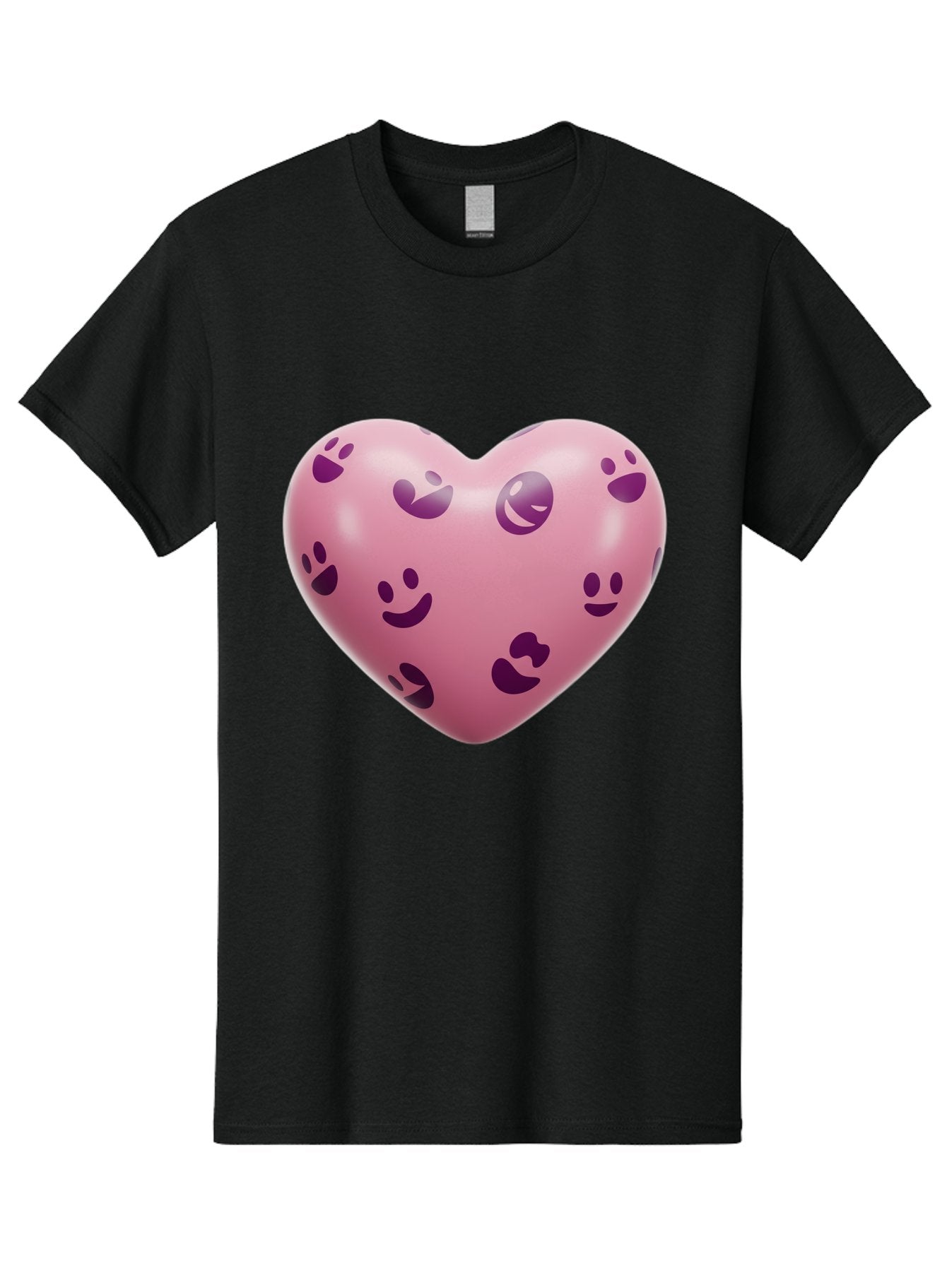 Pink-Heart-With-Purple-Emoji-Faces Men'S Graphic Tee, 100% Cotton, Comfortable Casual Summer Wear, Machine Washable, Vintage Camera, Old Camera, Antique Camera, Black Camera, Classic Photography, Photography Equipment, Nostalgic Device, Baj684 5