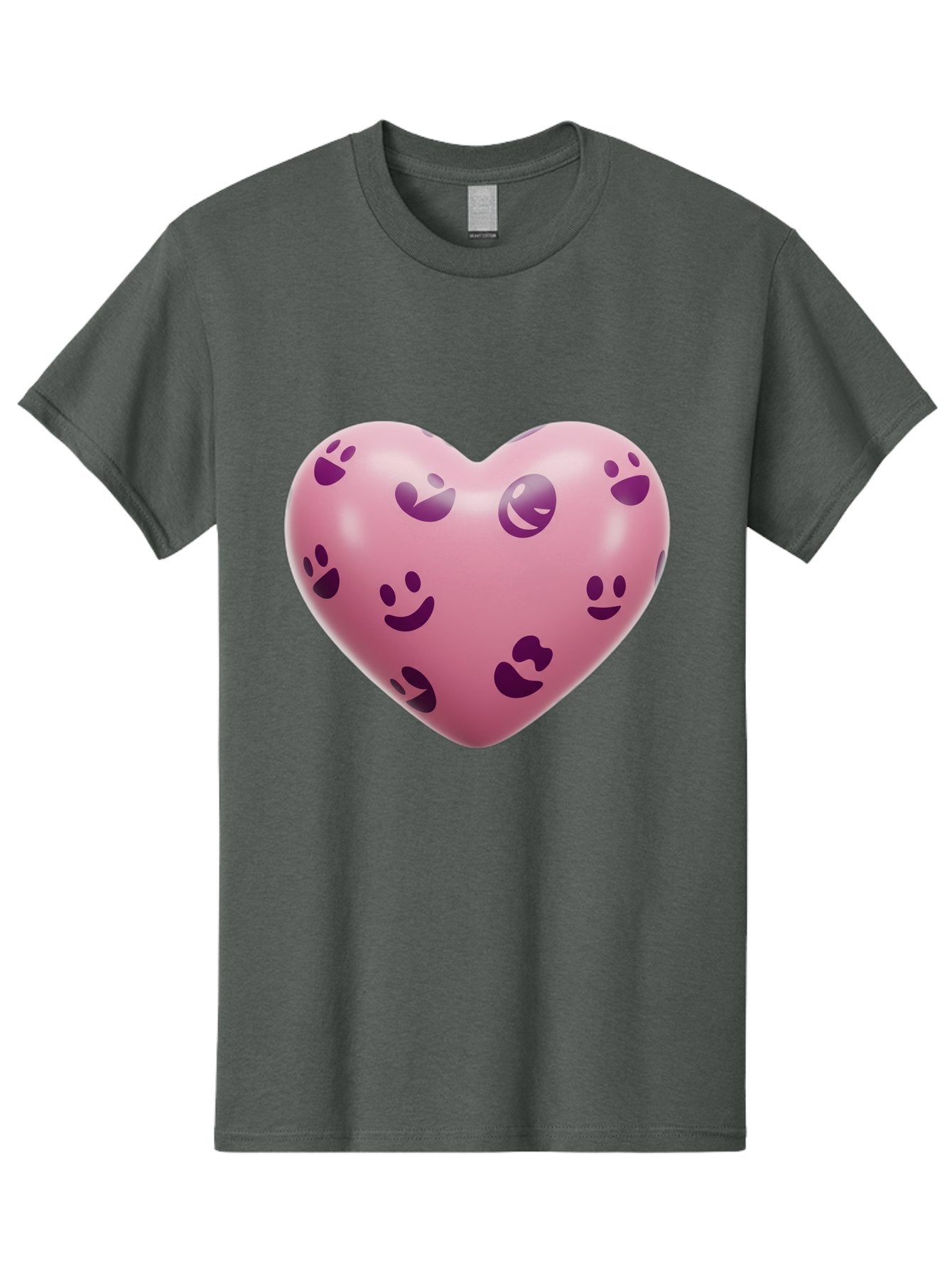 Pink-Heart-With-Purple-Emoji-Faces Men'S Graphic Tee, 100% Cotton, Comfortable Casual Summer Wear, Machine Washable, Vintage Camera, Old Camera, Antique Camera, Black Camera, Classic Photography, Photography Equipment, Nostalgic Device, Baj684 6