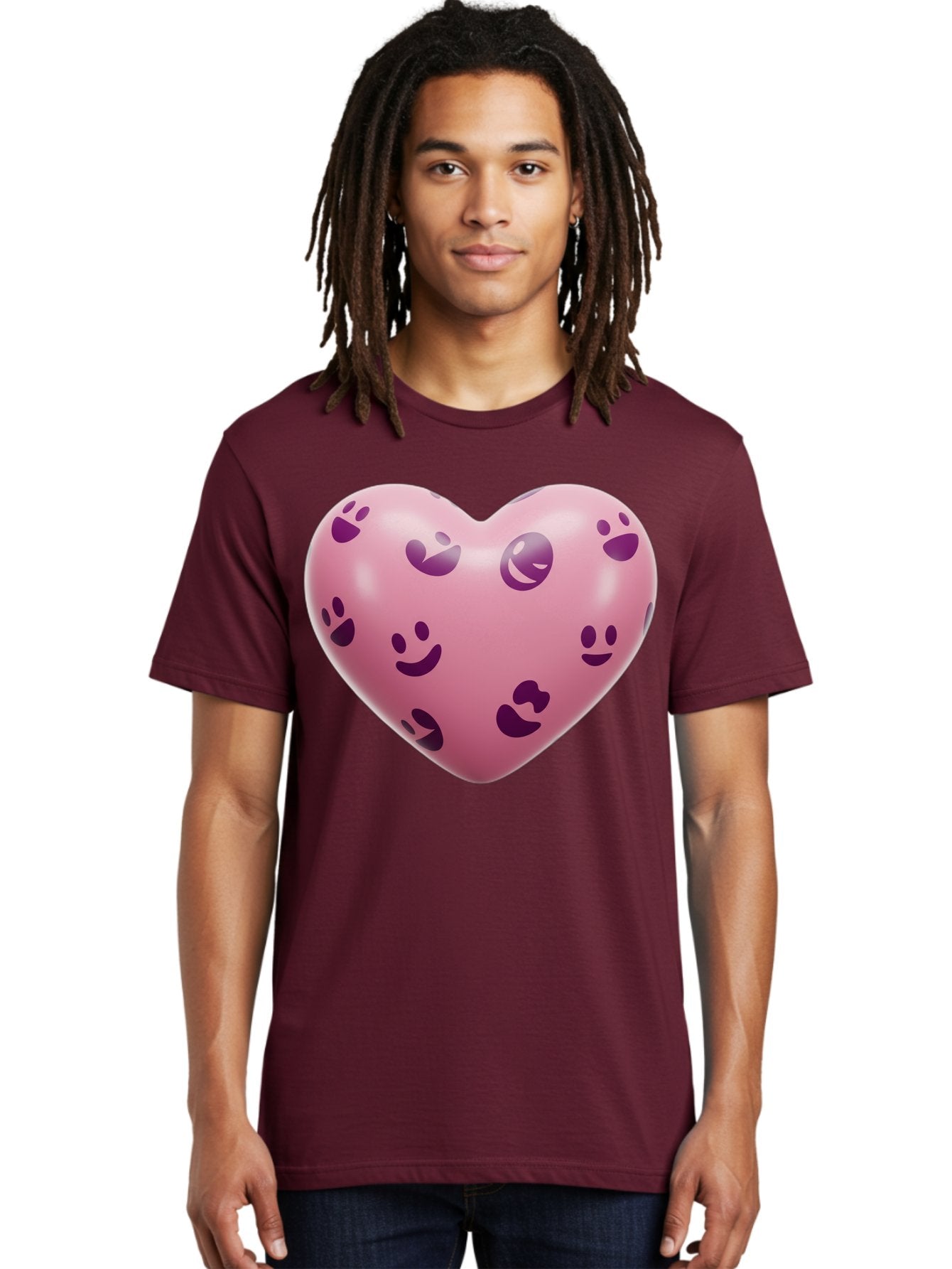 Pink-Heart-With-Purple-Emoji-Faces Men'S Graphic Tee, 100% Cotton, Comfortable Casual Summer Wear, Machine Washable, Vintage Camera, Old Camera, Antique Camera, Black Camera, Classic Photography, Photography Equipment, Nostalgic Device, Baj684 28