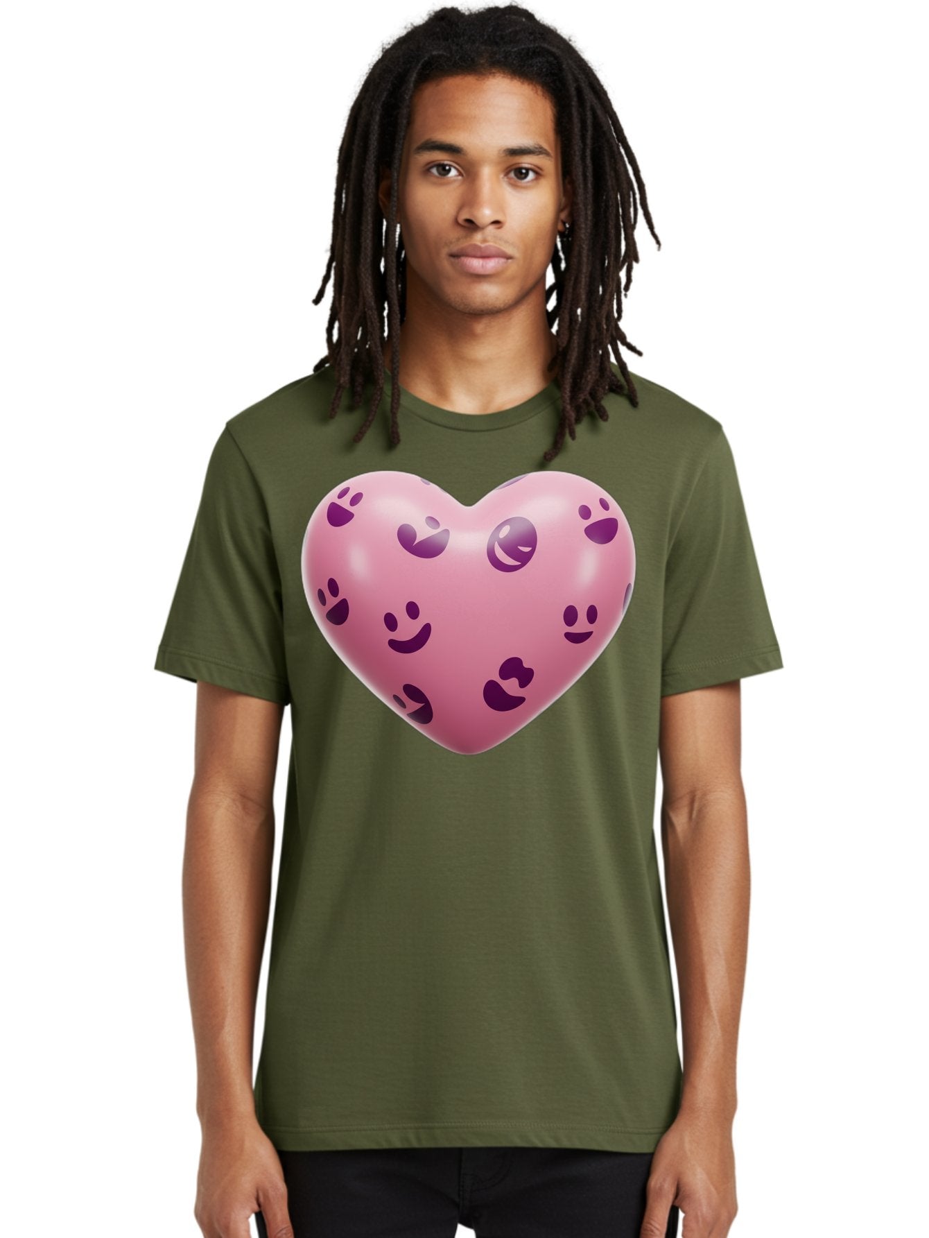 Pink-Heart-With-Purple-Emoji-Faces Men'S Graphic Tee, 100% Cotton, Comfortable Casual Summer Wear, Machine Washable, Vintage Camera, Old Camera, Antique Camera, Black Camera, Classic Photography, Photography Equipment, Nostalgic Device, Baj684 20