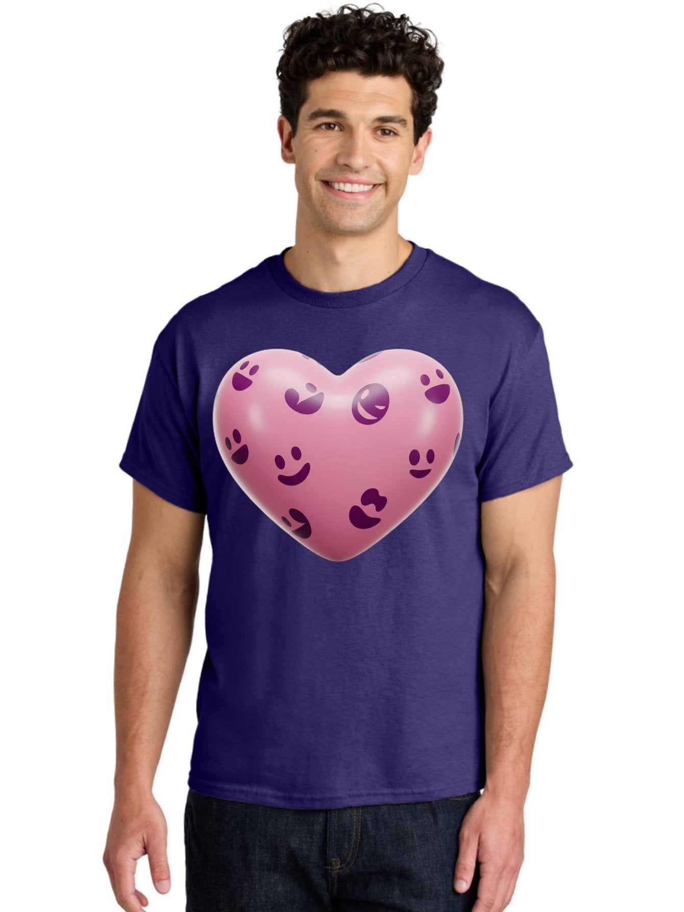 Pink-Heart-With-Purple-Emoji-Faces Men'S Graphic Tee, 100% Cotton, Comfortable Casual Summer Wear, Machine Washable, Vintage Camera, Old Camera, Antique Camera, Black Camera, Classic Photography, Photography Equipment, Nostalgic Device, Baj684 22