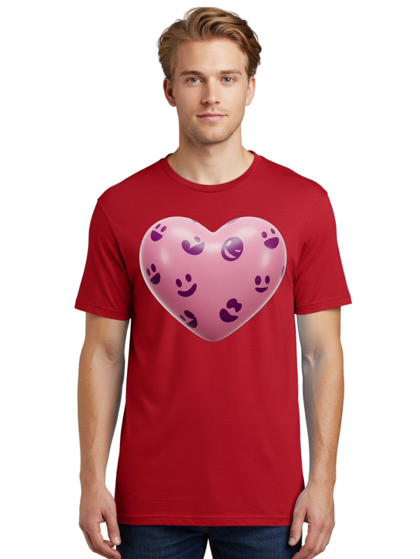 Pink-Heart-With-Purple-Emoji-Faces Men'S Graphic Tee, 100% Cotton, Comfortable Casual Summer Wear, Machine Washable, Vintage Camera, Old Camera, Antique Camera, Black Camera, Classic Photography, Photography Equipment, Nostalgic Device, Baj684 19