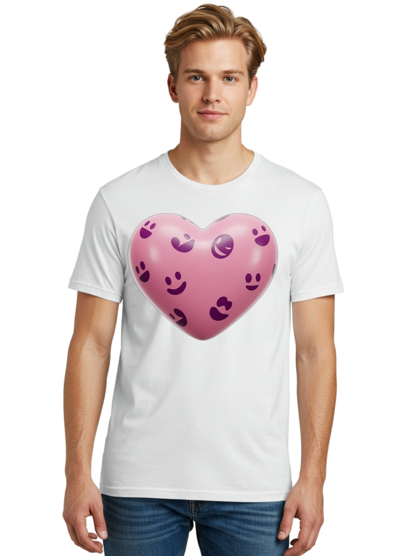 Pink-Heart-With-Purple-Emoji-Faces Men'S Graphic Tee, 100% Cotton, Comfortable Casual Summer Wear, Machine Washable, Vintage Camera, Old Camera, Antique Camera, Black Camera, Classic Photography, Photography Equipment, Nostalgic Device, Baj684 29