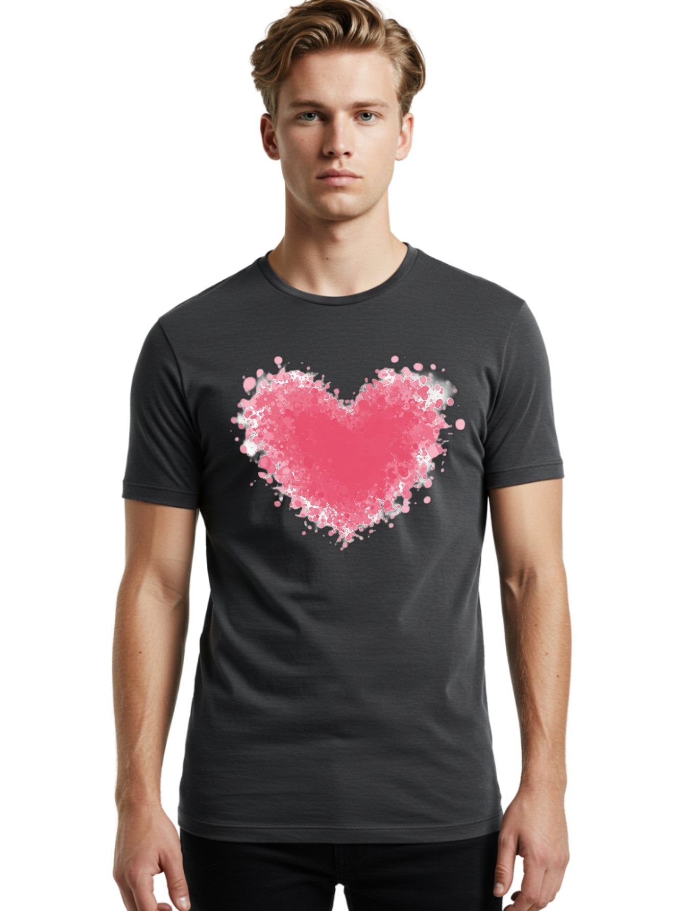 Pink-Heart Men'S Graphic Tee, 100% Cotton, Comfortable Casual Summer Wear, Machine Washable, Vintage Camera, Old Camera, Antique Camera, Black Camera, Classic Photography, Photography Equipment, Nostalgic Device, Film Camera, Camera Art Baj685 21