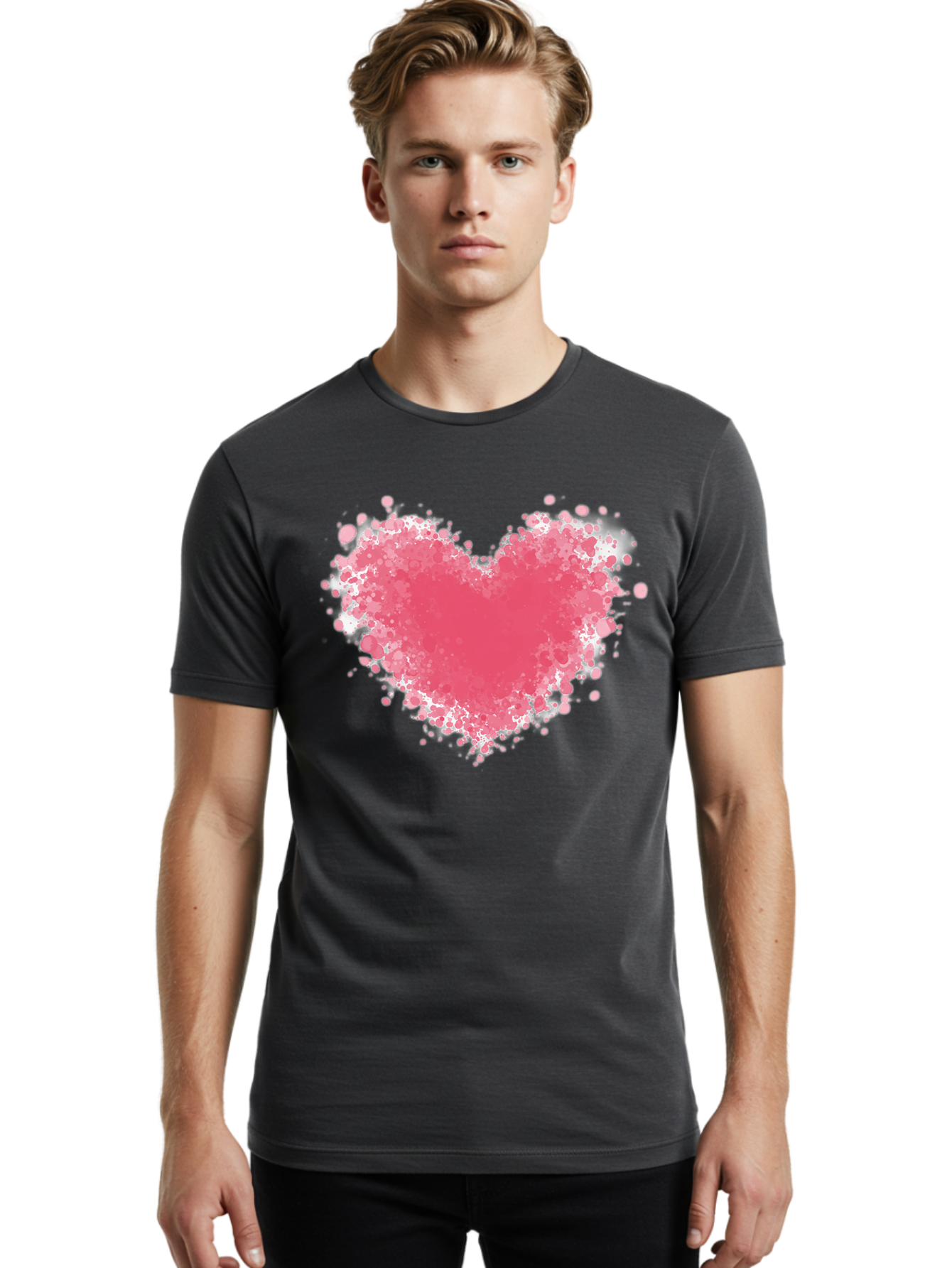 Pink-Heart Men'S Graphic Tee, 100% Cotton, Comfortable Casual Summer Wear, Machine Washable, Vintage Camera, Old Camera, Antique Camera, Black Camera, Classic Photography, Photography Equipment, Nostalgic Device, Film Camera, Camera Art Baj685 25