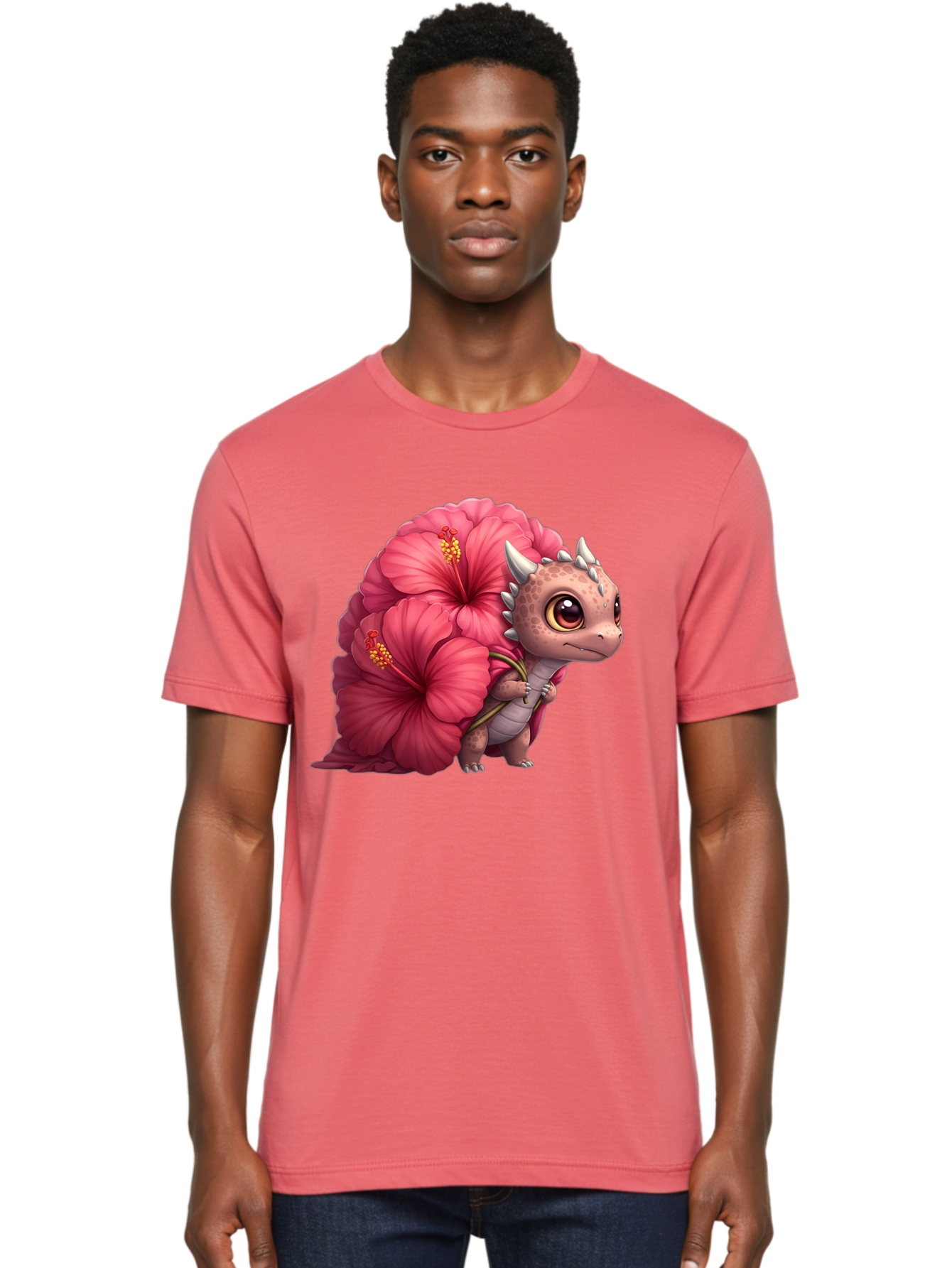 Pink-Hibiscus-Dinosaur Men'S Graphic Tee, 100% Cotton, Comfortable Casual Summer Wear, Machine Washable, Vintage Camera, Old Camera, Antique Camera, Black Camera, Classic Photography, Photography Equipment, Nostalgic Device, Film Camera, Baj686 25