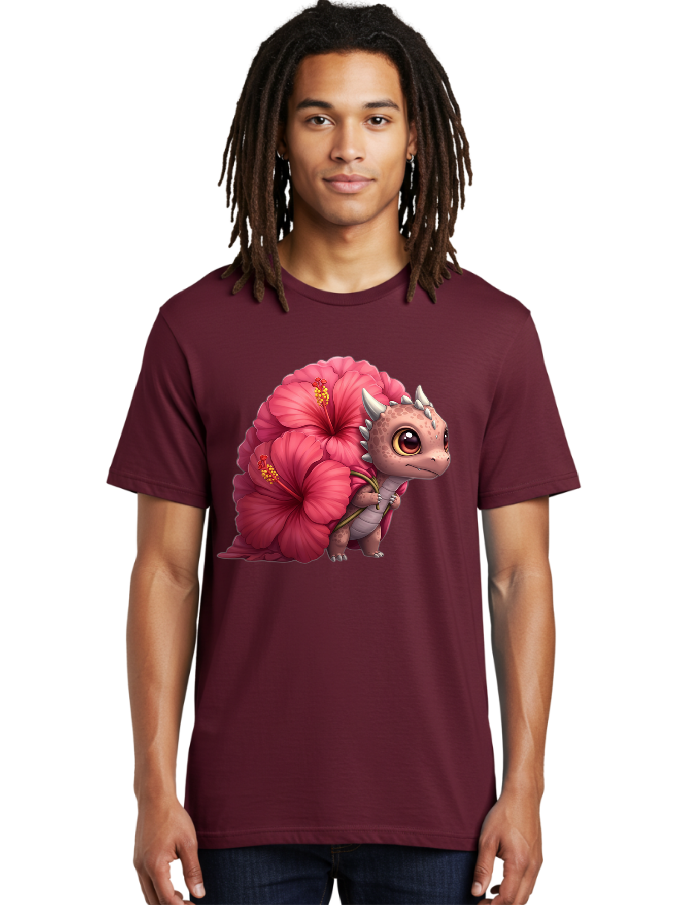 Pink-Hibiscus-Dinosaur Men'S Graphic Tee, 100% Cotton, Comfortable Casual Summer Wear, Machine Washable, Vintage Camera, Old Camera, Antique Camera, Black Camera, Classic Photography, Photography Equipment, Nostalgic Device, Film Camera, Baj686 22