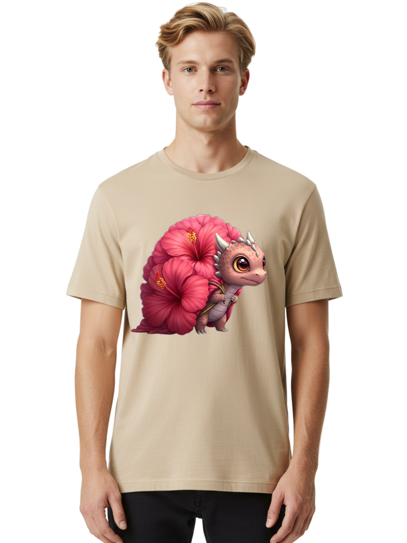 Pink-Hibiscus-Dinosaur Men'S Graphic Tee, 100% Cotton, Comfortable Casual Summer Wear, Machine Washable, Vintage Camera, Old Camera, Antique Camera, Black Camera, Classic Photography, Photography Equipment, Nostalgic Device, Film Camera, Baj686 18