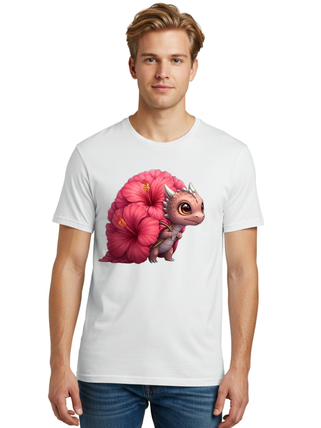 Pink-Hibiscus-Dinosaur Men'S Graphic Tee, 100% Cotton, Comfortable Casual Summer Wear, Machine Washable, Vintage Camera, Old Camera, Antique Camera, Black Camera, Classic Photography, Photography Equipment, Nostalgic Device, Film Camera, Baj686 29