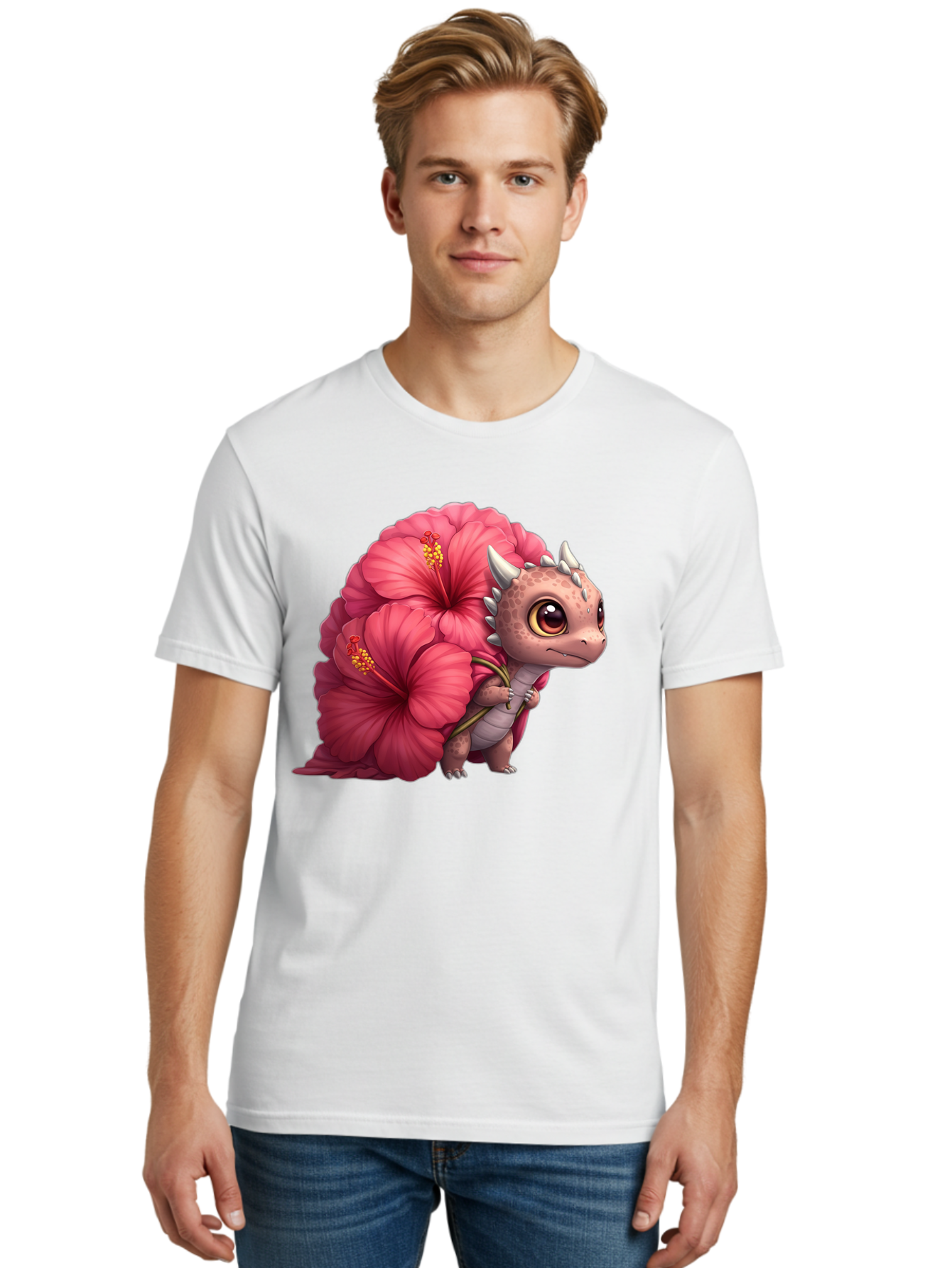 Pink-Hibiscus-Dinosaur Men'S Graphic Tee, 100% Cotton, Comfortable Casual Summer Wear, Machine Washable, Vintage Camera, Old Camera, Antique Camera, Black Camera, Classic Photography, Photography Equipment, Nostalgic Device, Film Camera, Baj686 17