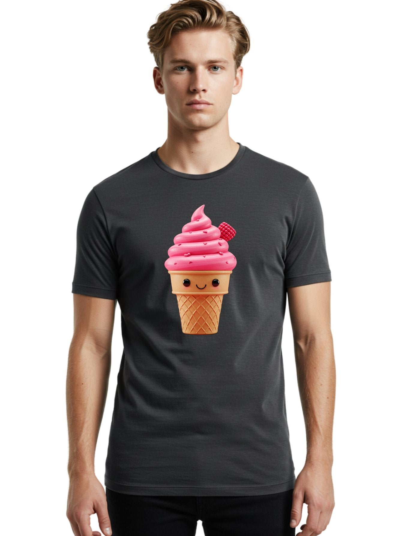 Pink-Ice-Cream-Cone-1 Men'S Graphic Tee, 100% Cotton, Comfortable Casual Summer Wear, Machine Washable, Vintage Camera, Old Camera, Antique Camera, Black Camera, Classic Photography, Photography Equipment, Nostalgic Device, Film Camera, Baj687 26